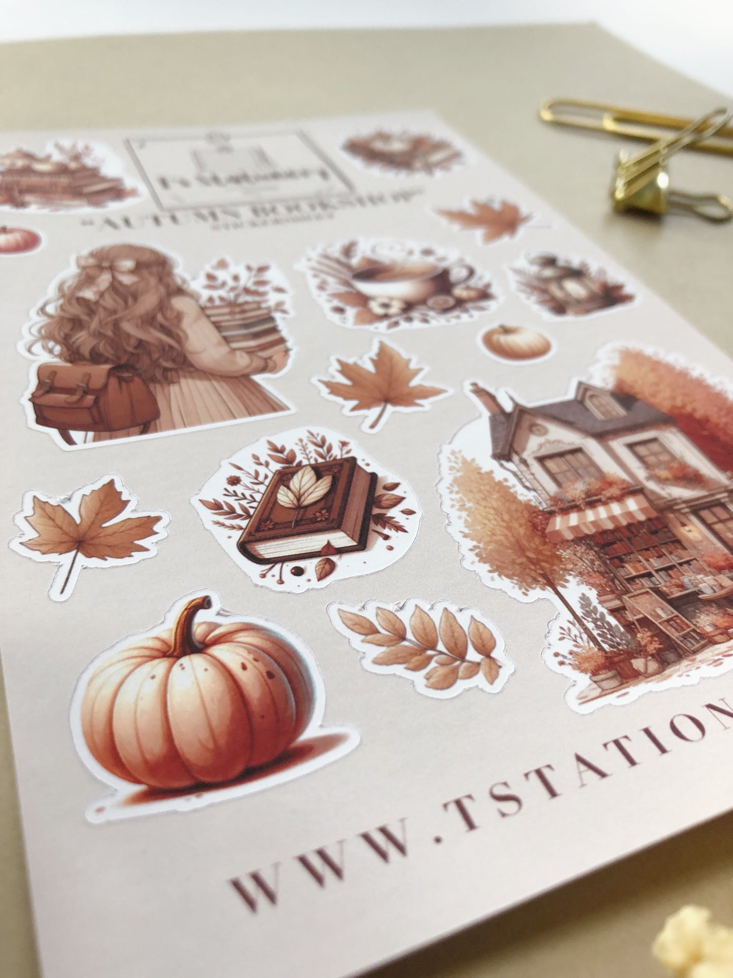 "Autumn Bookshop" Sticker Sheet