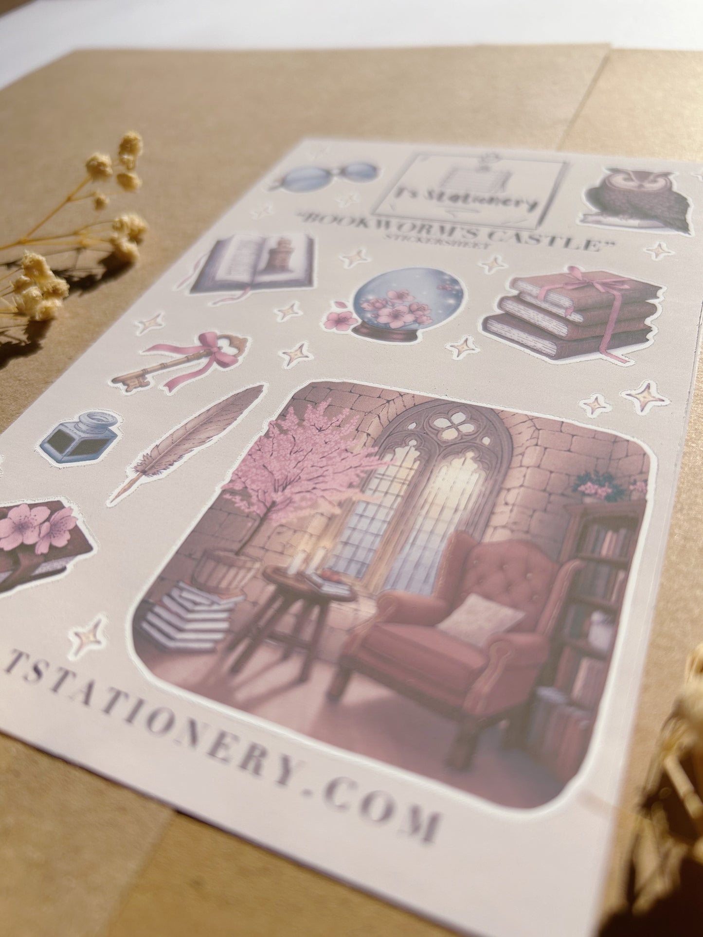 "Bookworm's Castle"  Sticker Sheet