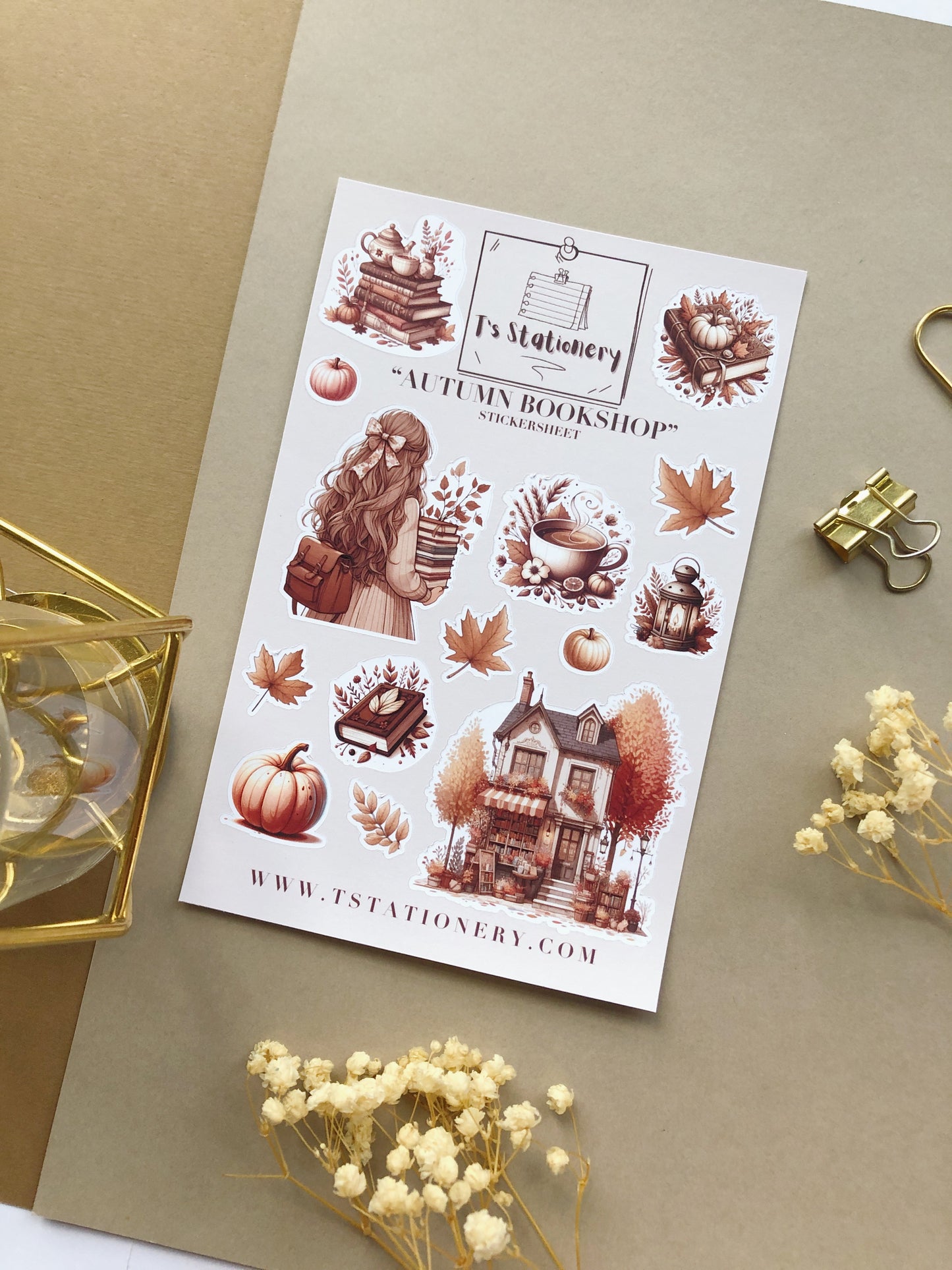 "Autumn Bookshop" Sticker Sheet