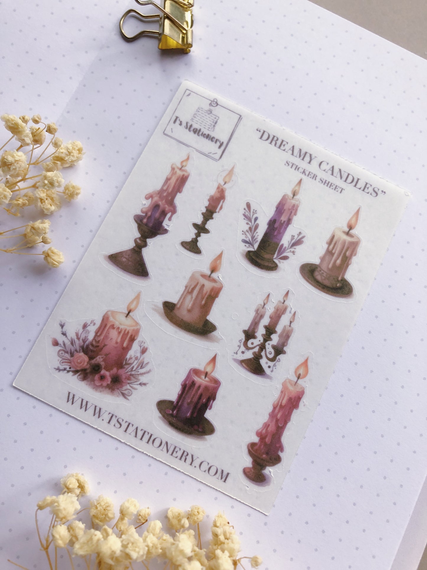 "Dreamy Candles" Washi Sticker Sheet