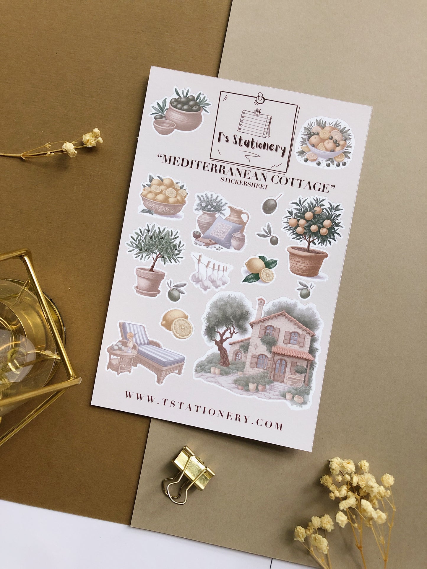 "Mediterranean Cottage" Sticker Sheet