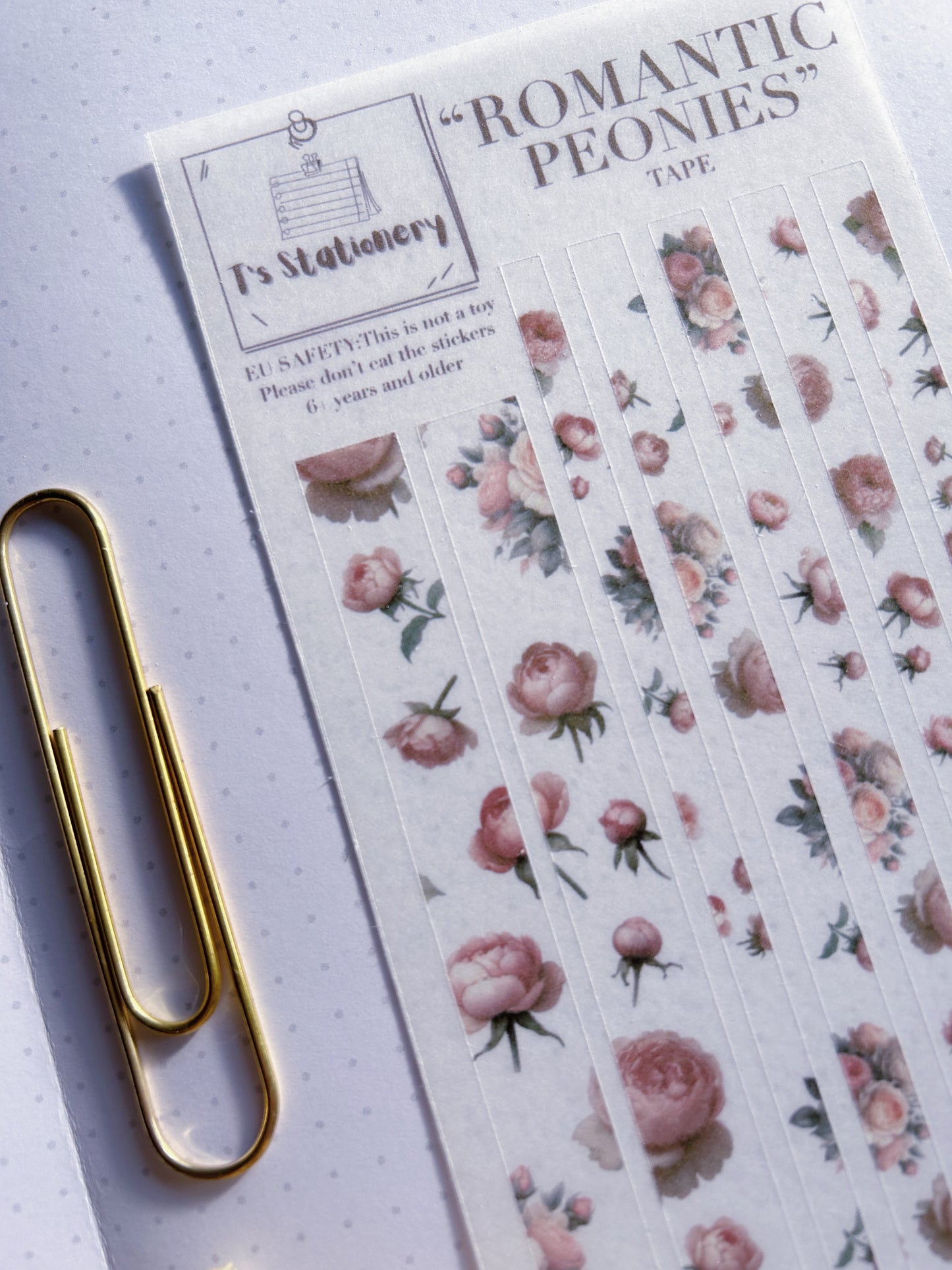 "Romantic Peony"  Washi Sticker Strips Sheet