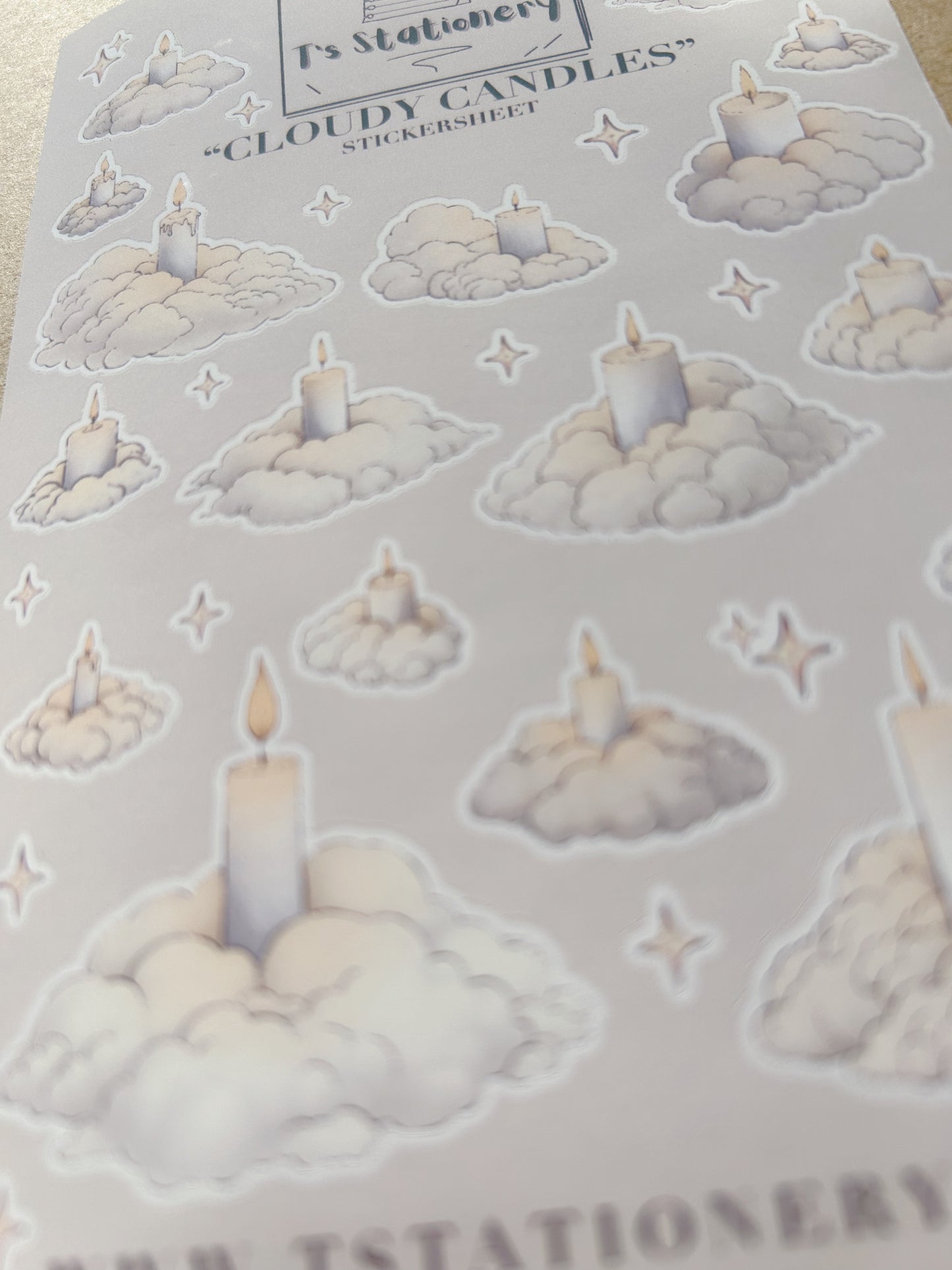 "Cloudy Candles"  Sticker Sheet