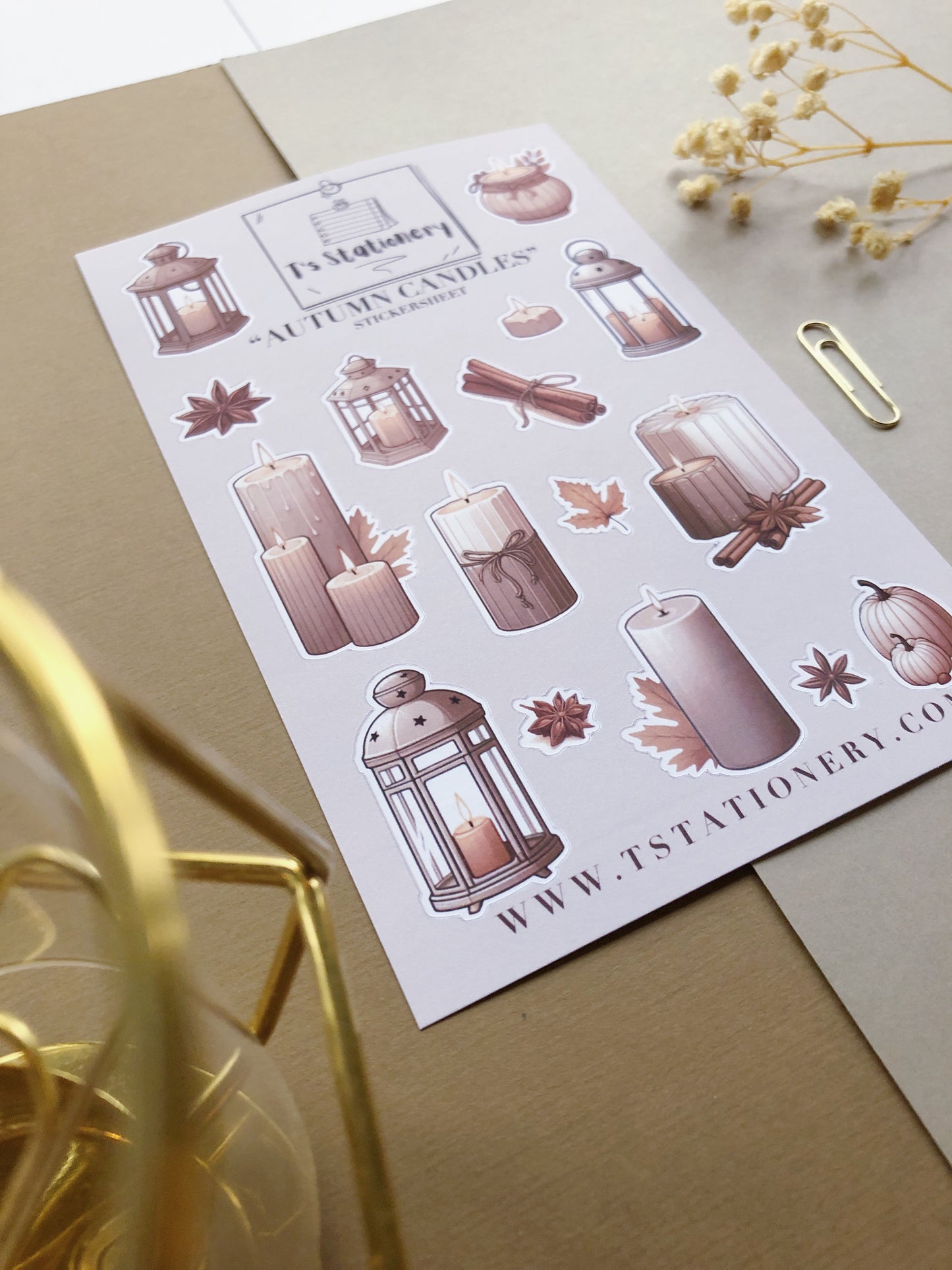 "Autumn Candles" Sticker Sheet