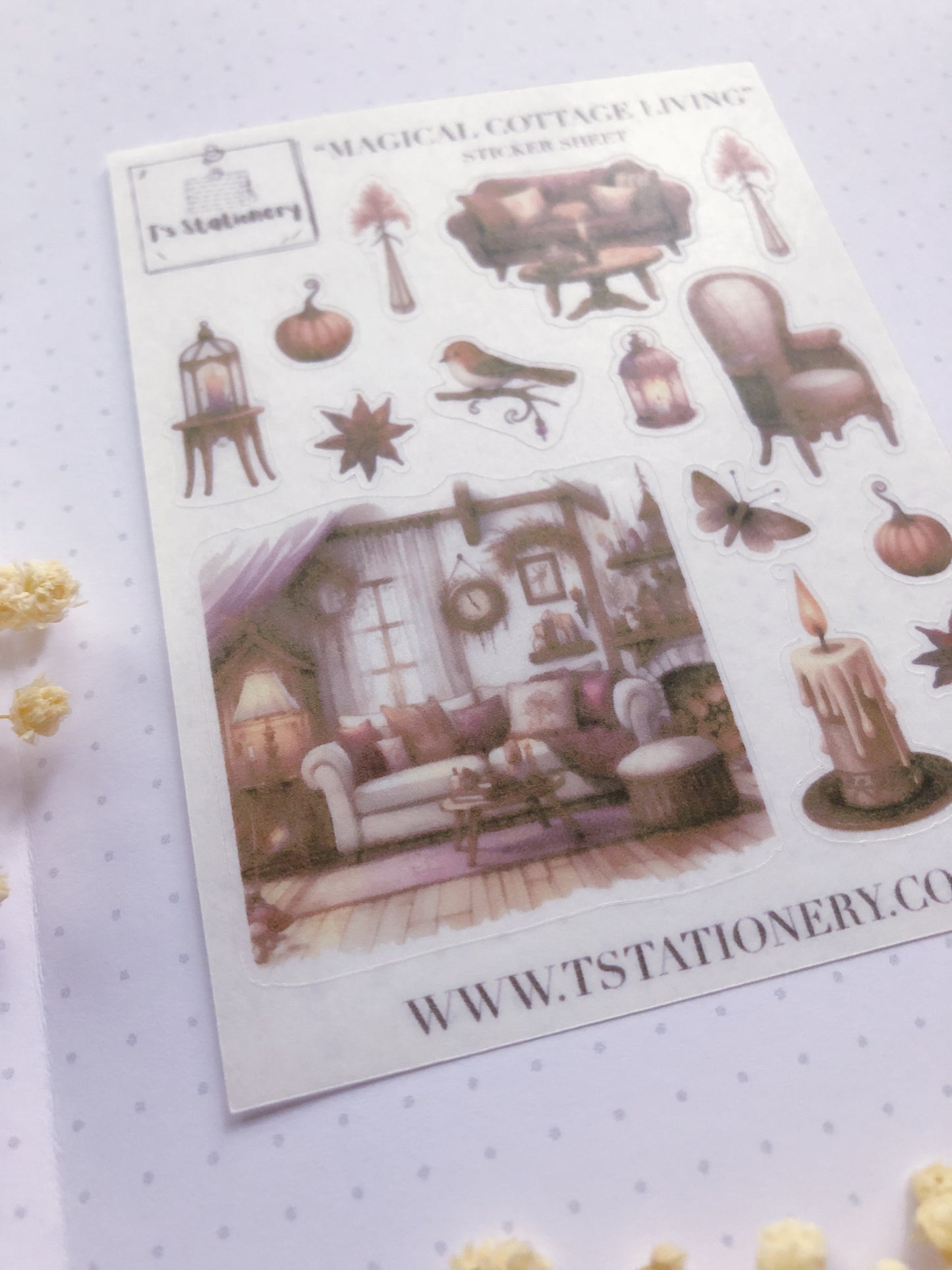 "Magical Cottage Living" Washi Sticker Sheet