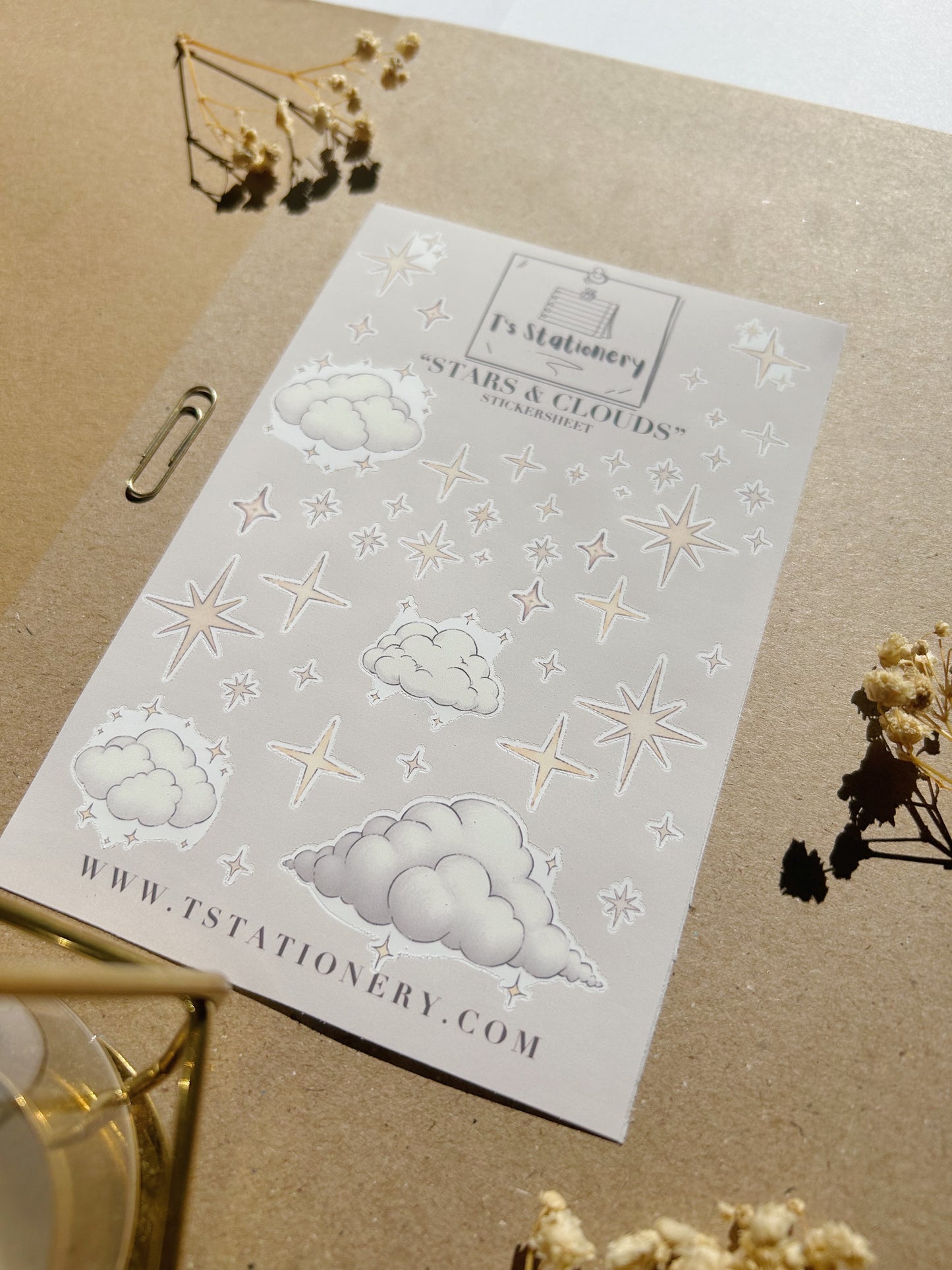 "Stars & Clouds"  Sticker Sheet