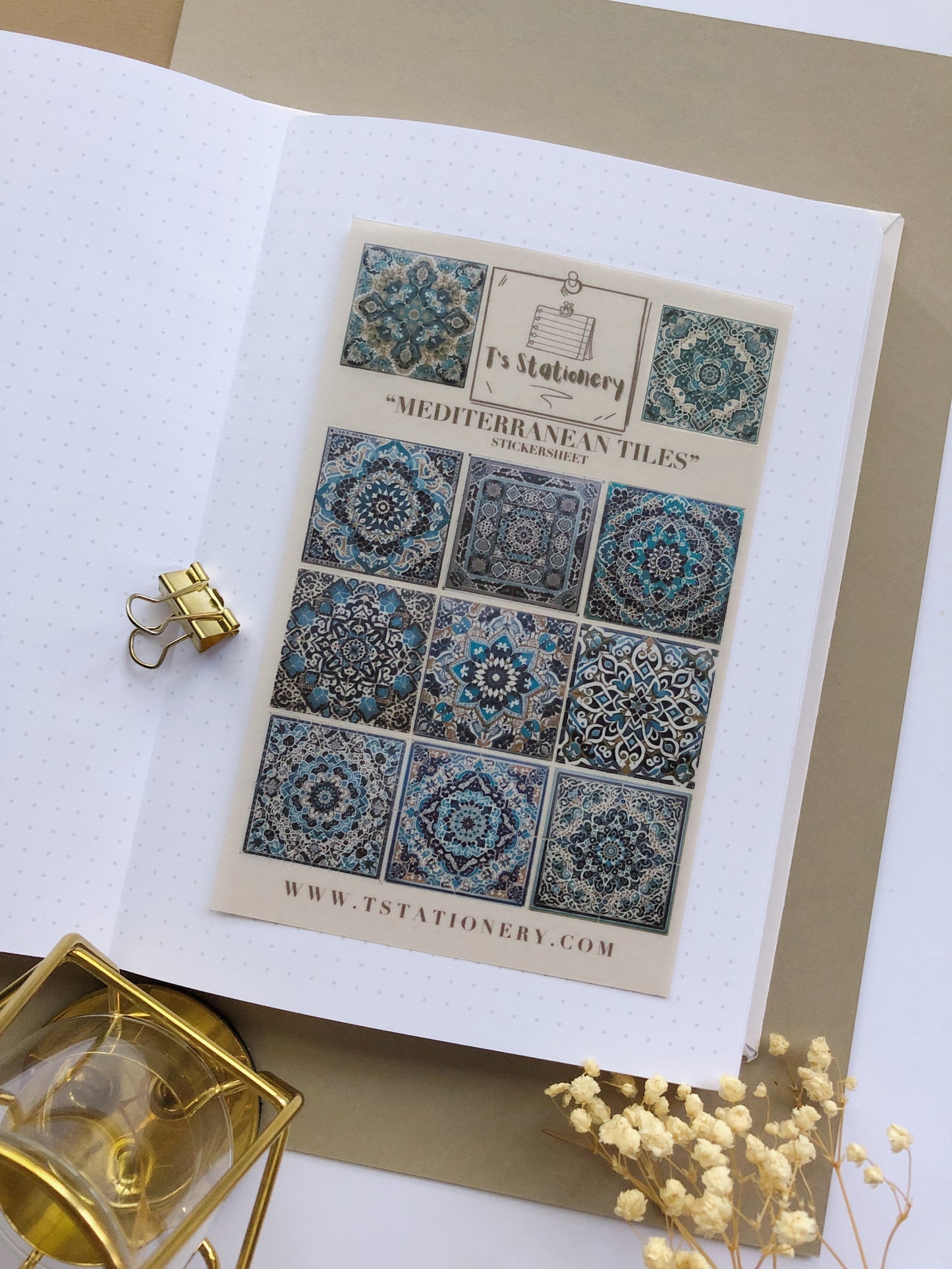 "Mediterranean Tiles" Sticker Sheet (WASHI)