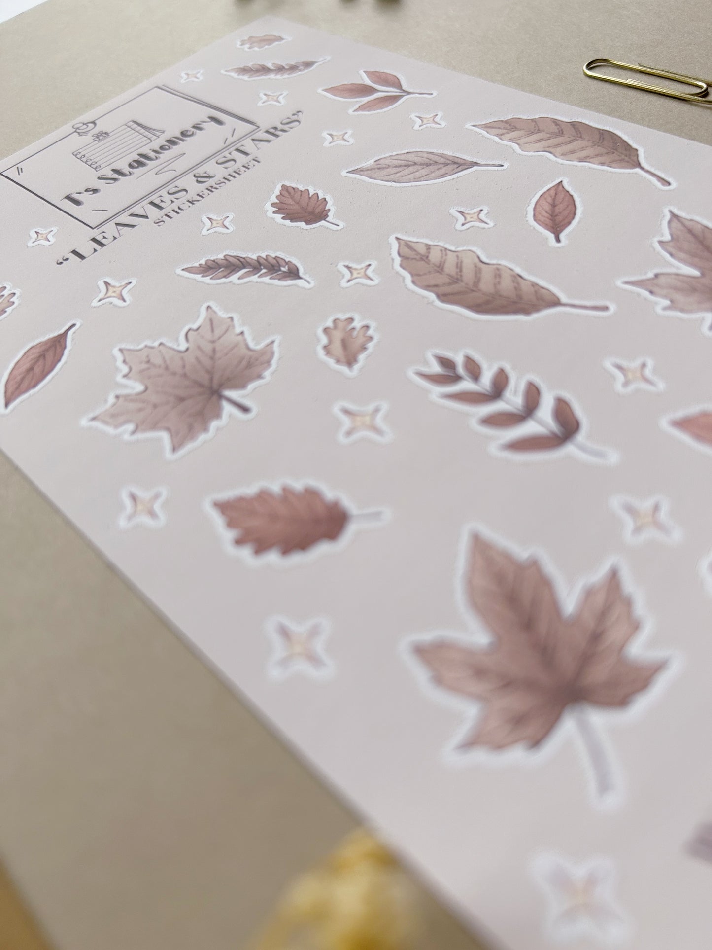 "Leaves & Stars"  Sticker Sheet