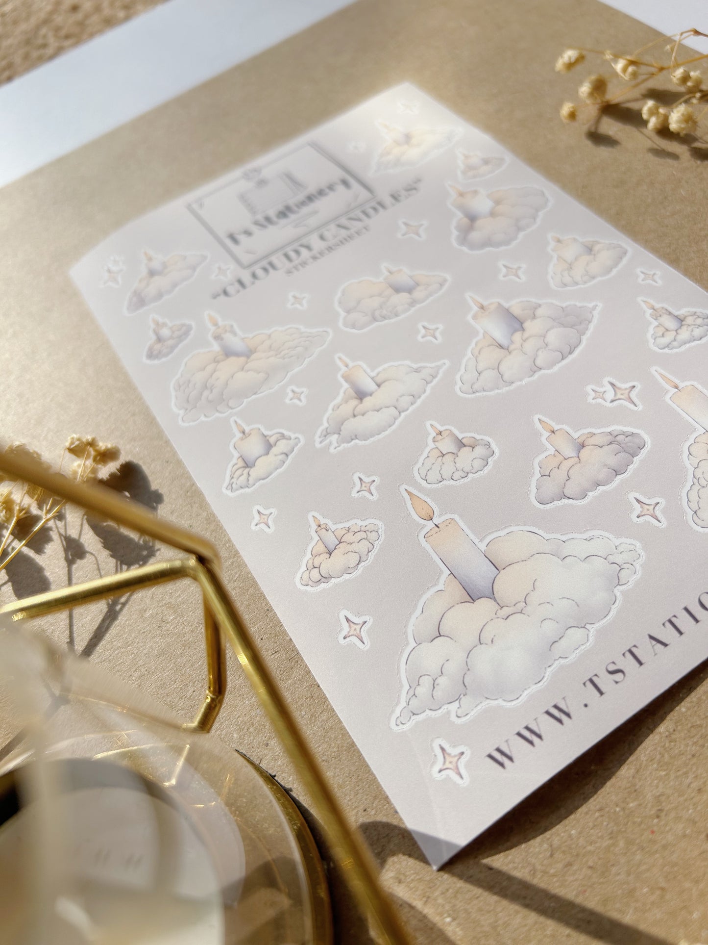 "Cloudy Candles"  Sticker Sheet