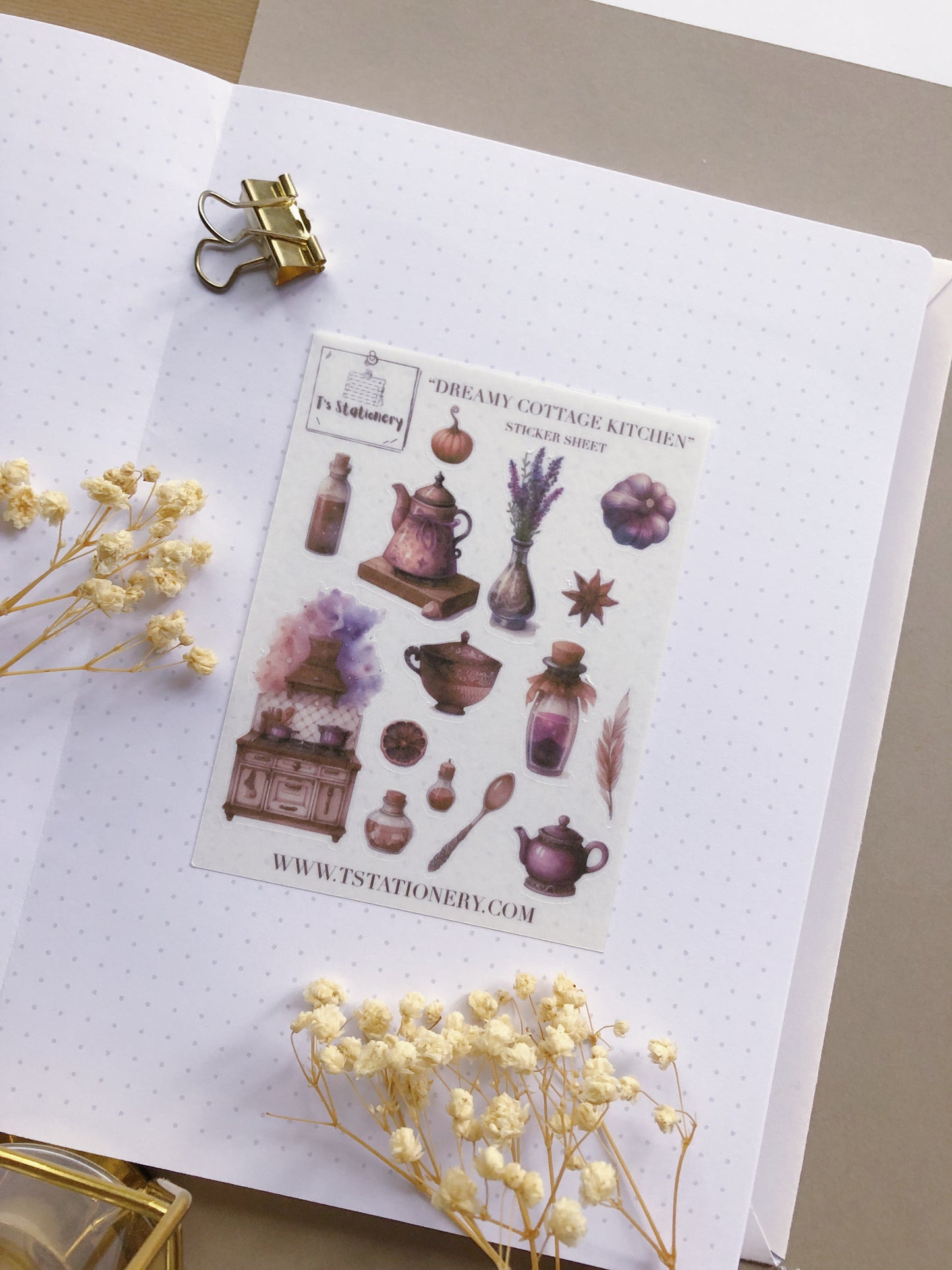 "Dreamy Cottage Kitchen" Washi Sticker Sheet