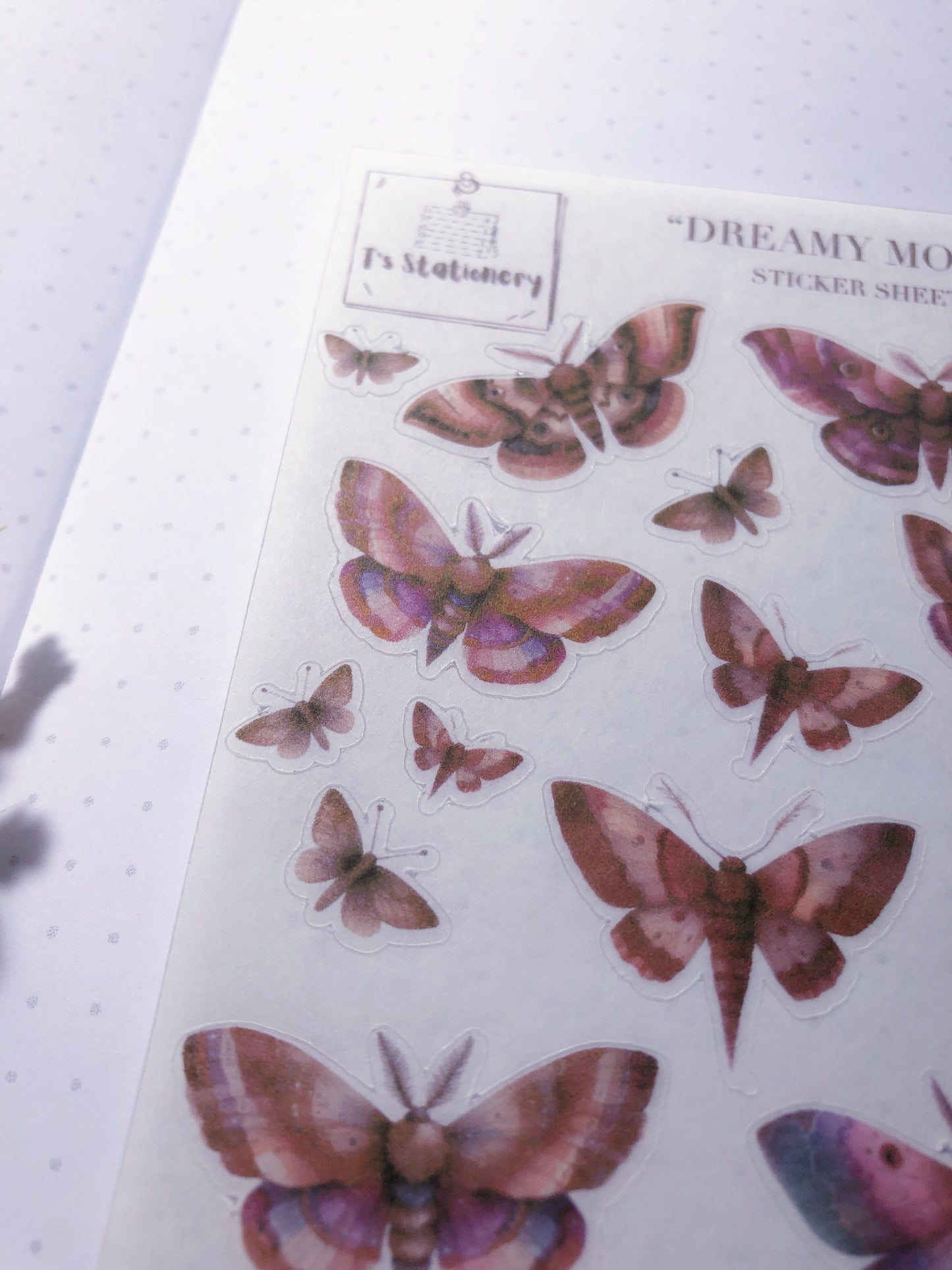 "Dreamy Moths" Washi Sticker Sheet