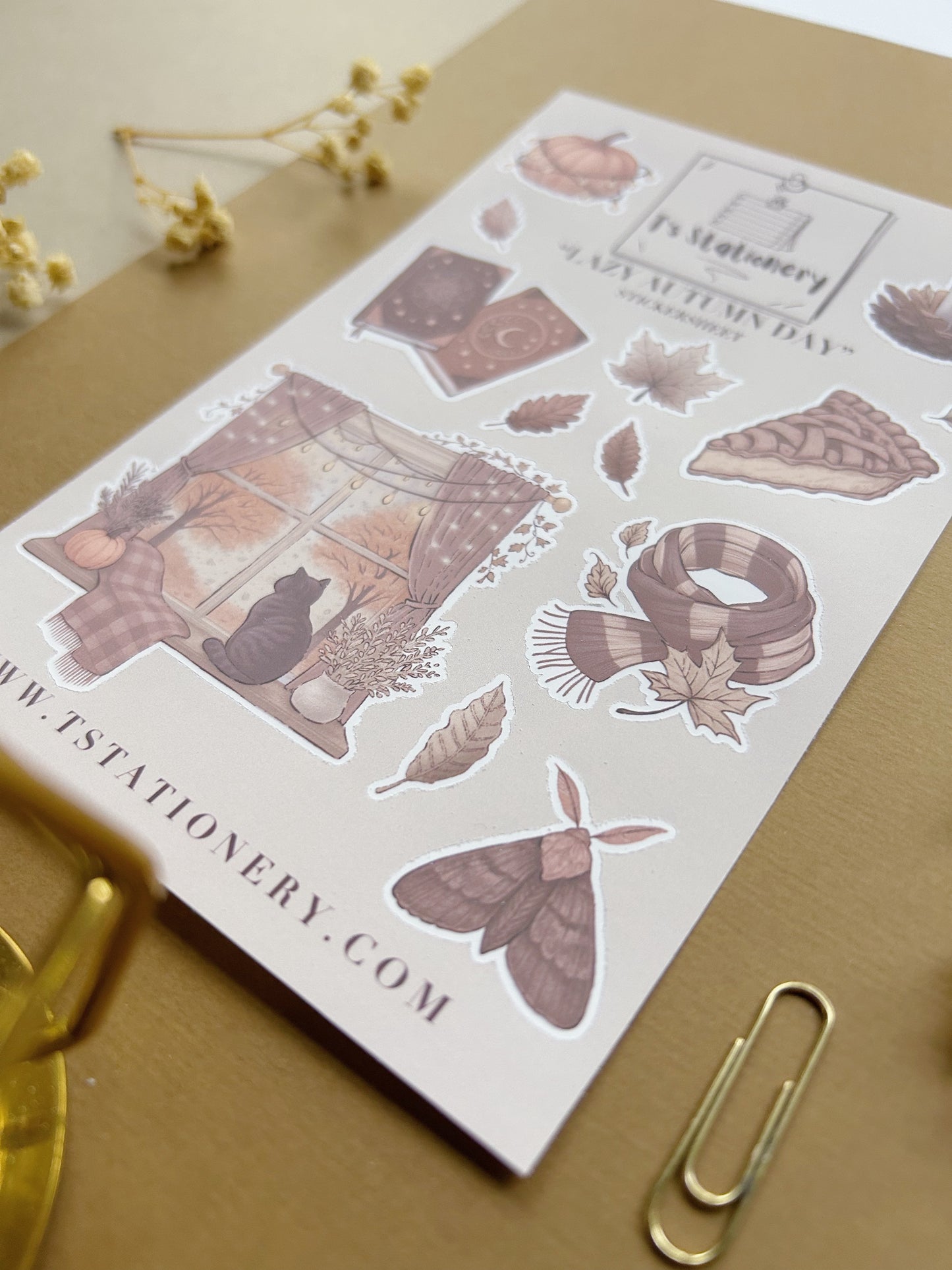 "Lazy Autumn Day"  Sticker Sheet