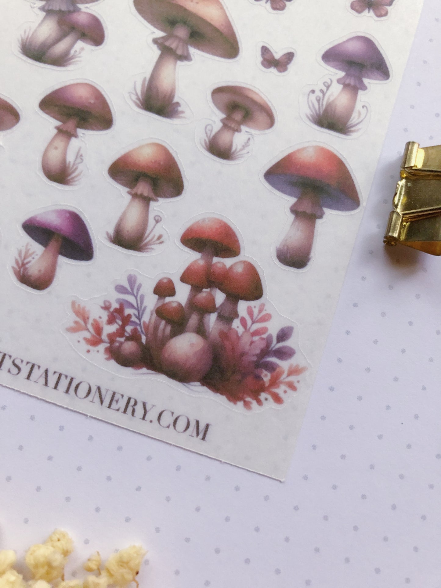 "Dreamy Mushrooms" Washi Sticker Sheet