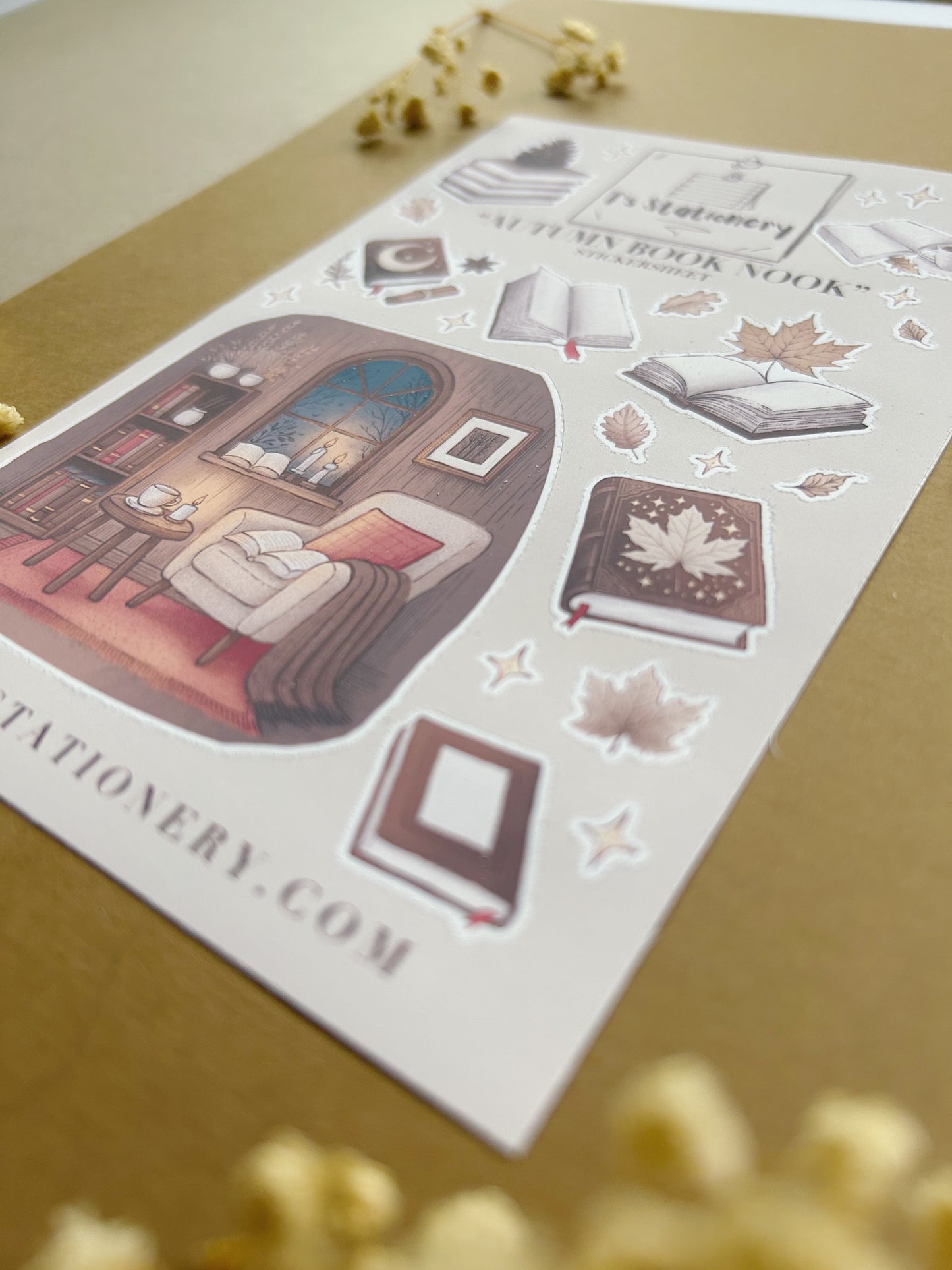 "Autumn Book Nook"  Sticker Sheet