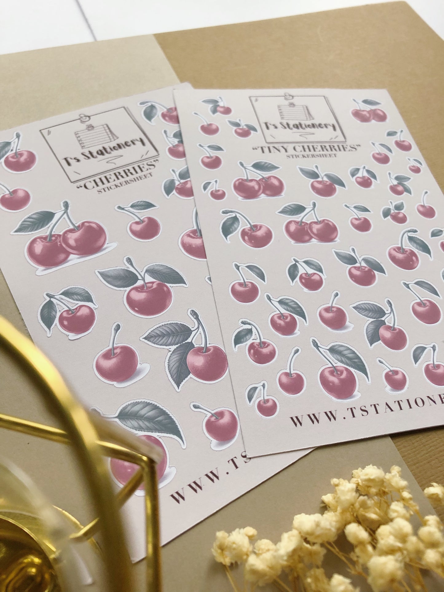 "Cherries" Sticker Sheet Set