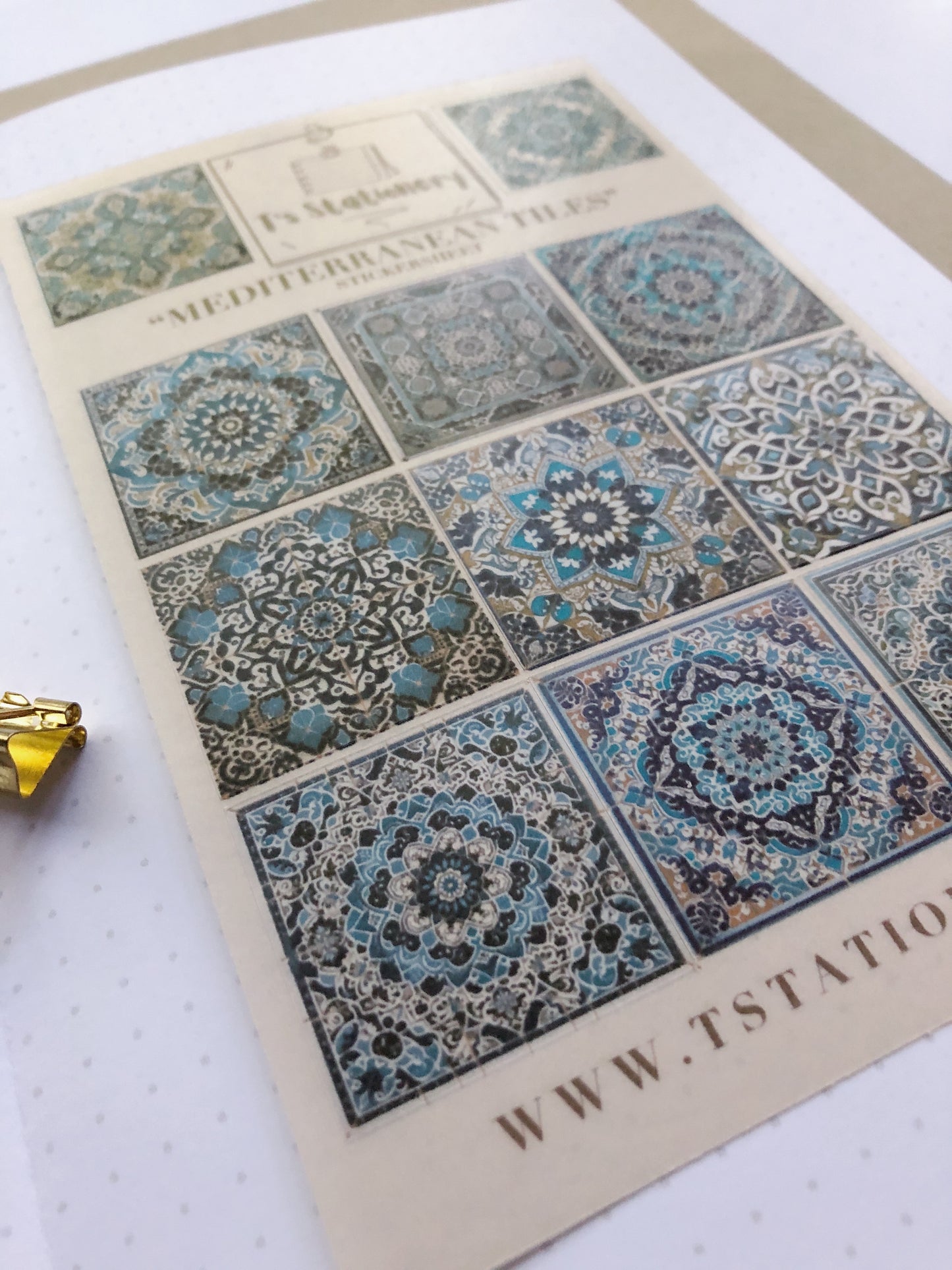 "Mediterranean Tiles" Sticker Sheet (WASHI)