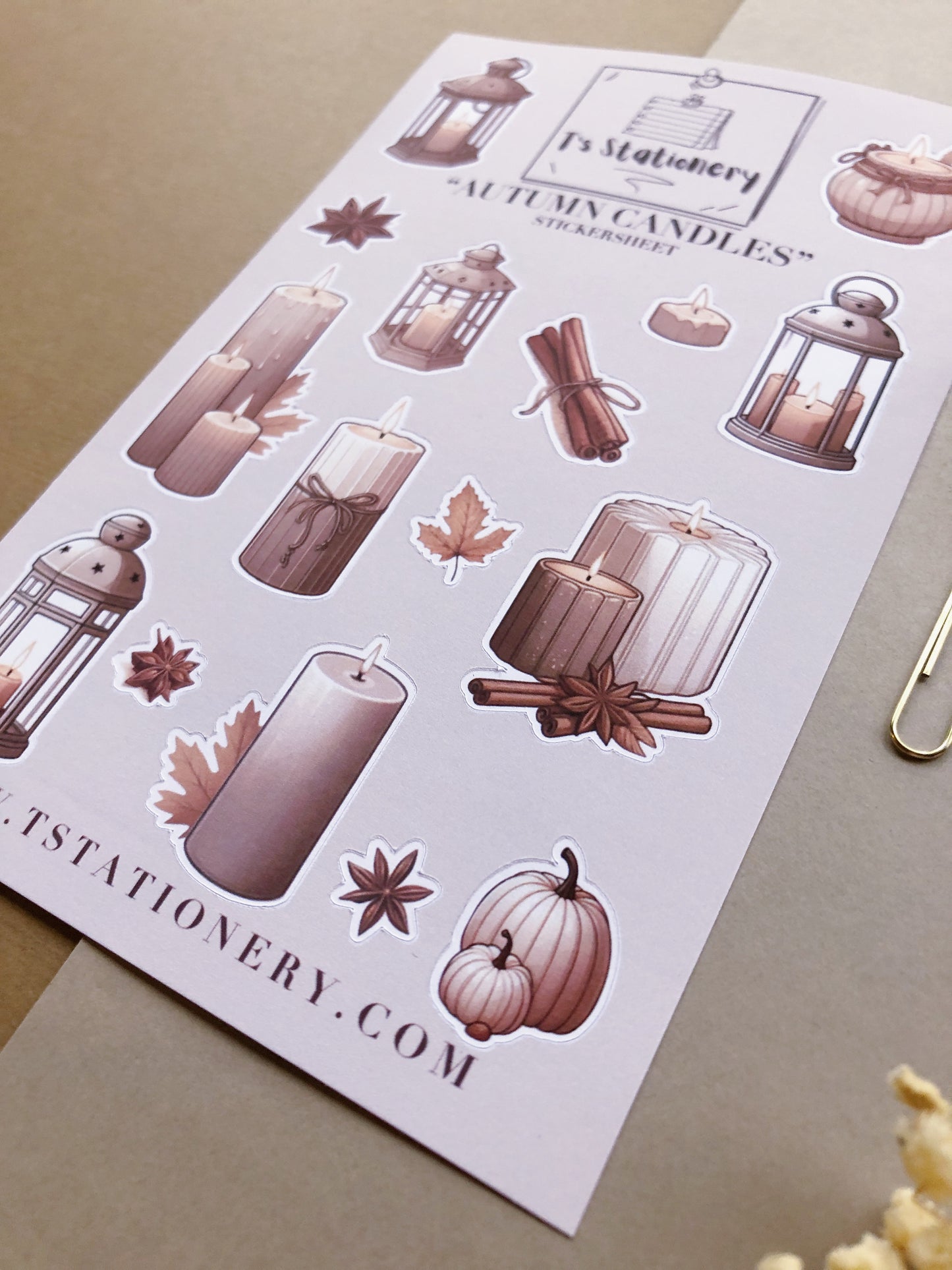 "Autumn Candles" Sticker Sheet