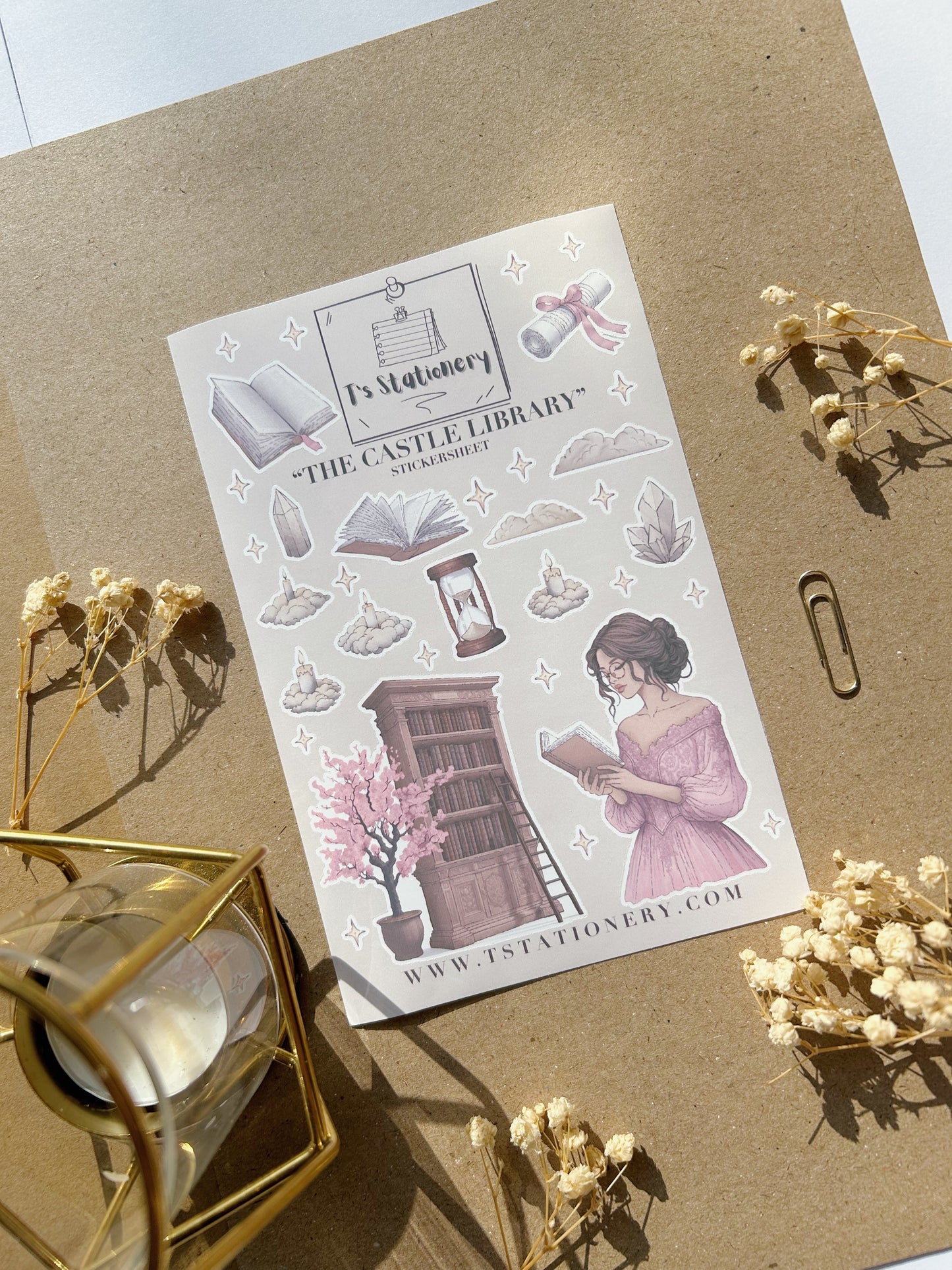 "The Castle Library"  Sticker Sheet