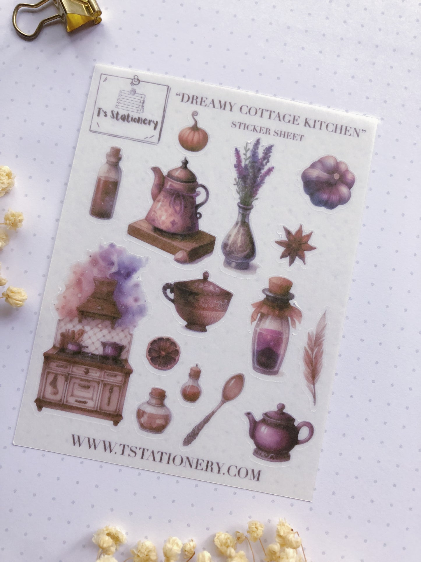 "Dreamy Cottage Kitchen" Washi Sticker Sheet