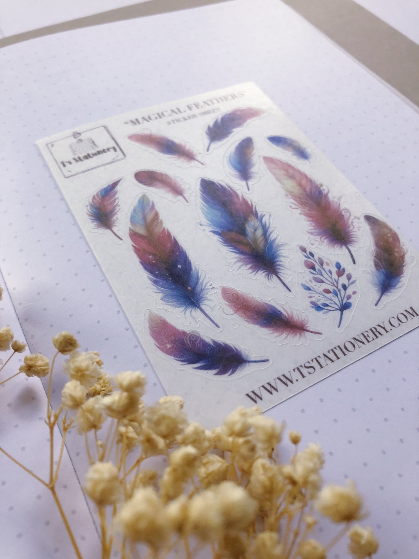 "Magical Feathers" Washi Sticker Sheet