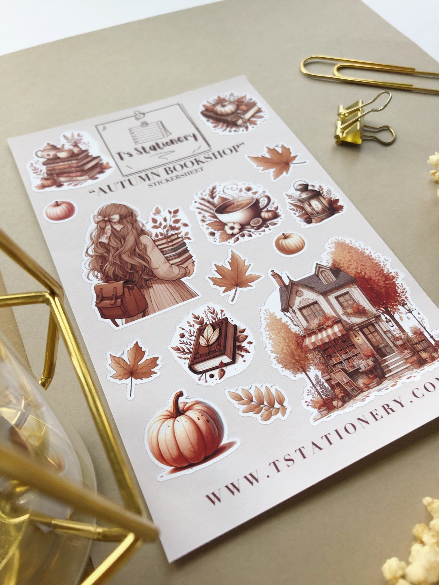 "Autumn Bookshop" Sticker Sheet