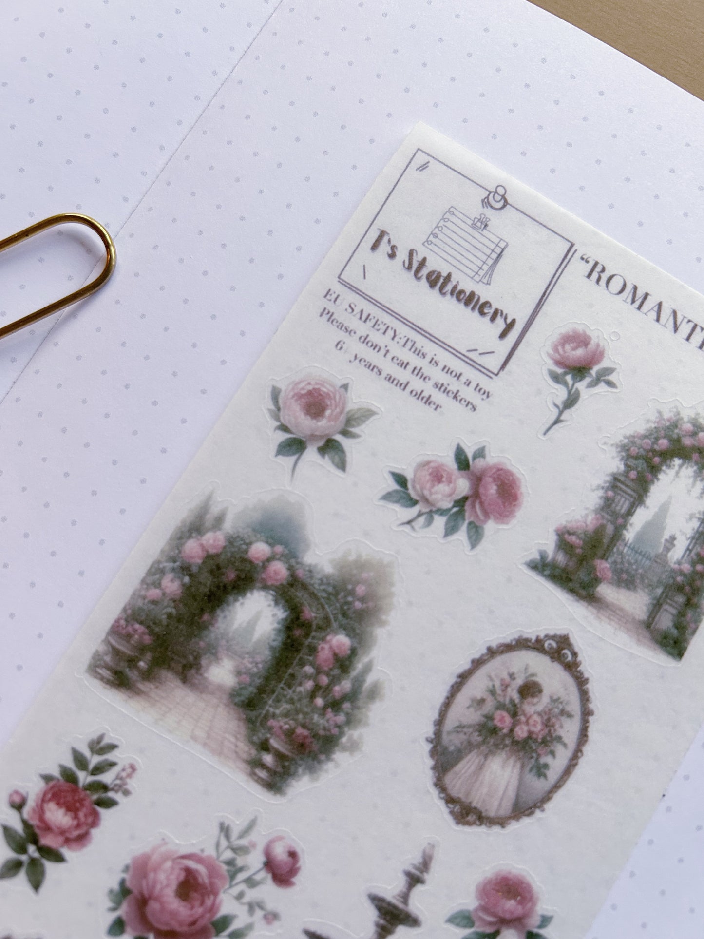 "Romantic Garden"  Washi Sticker Sheet