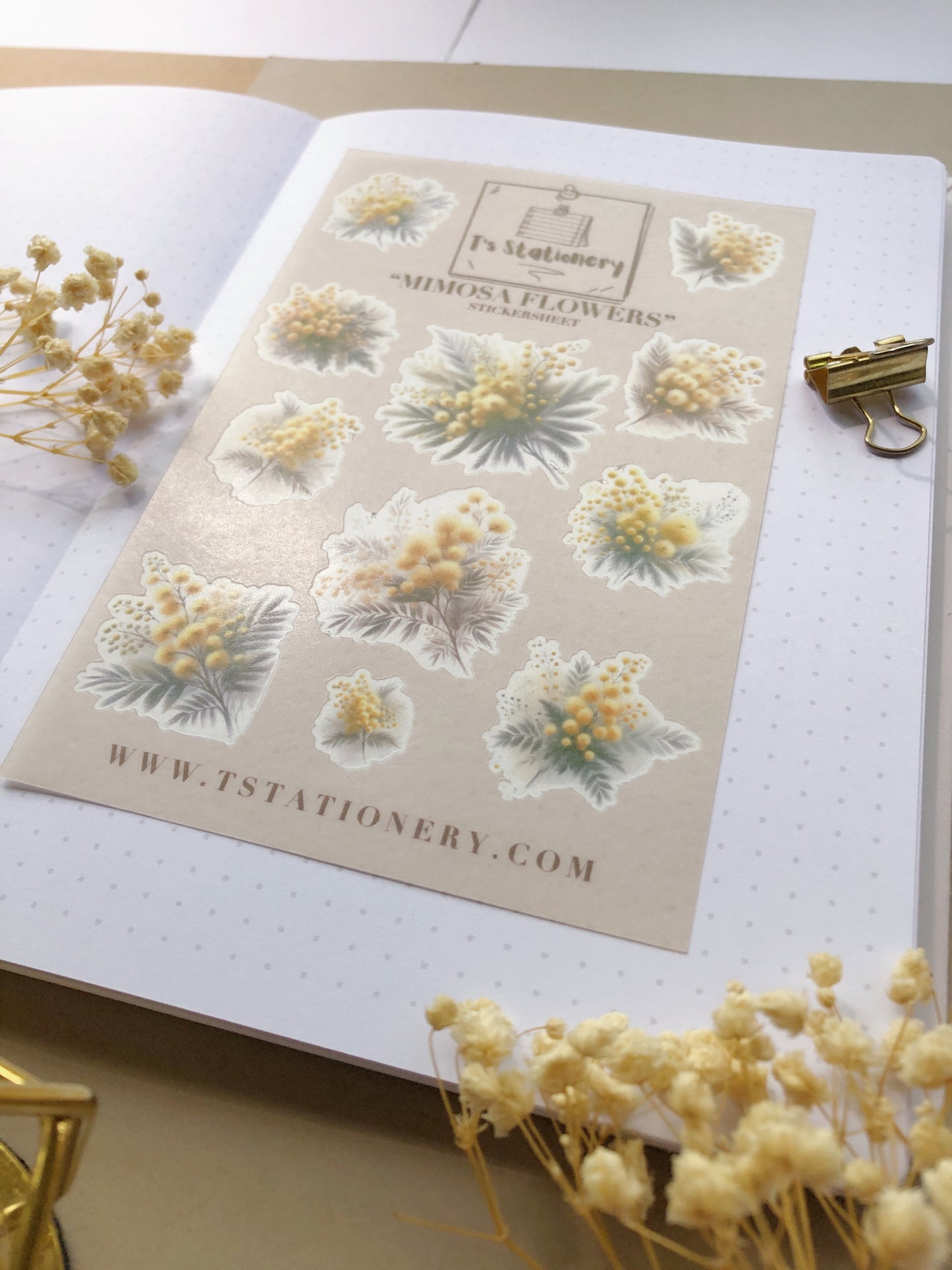 "Mimosa Flower" Sticker Sheet (WASHI)