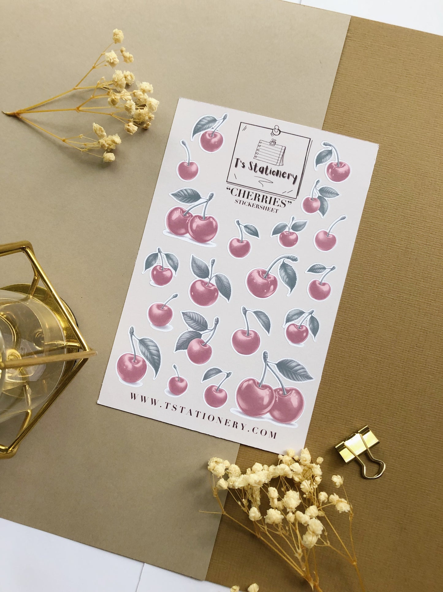 "Cherries" Sticker Sheet Set