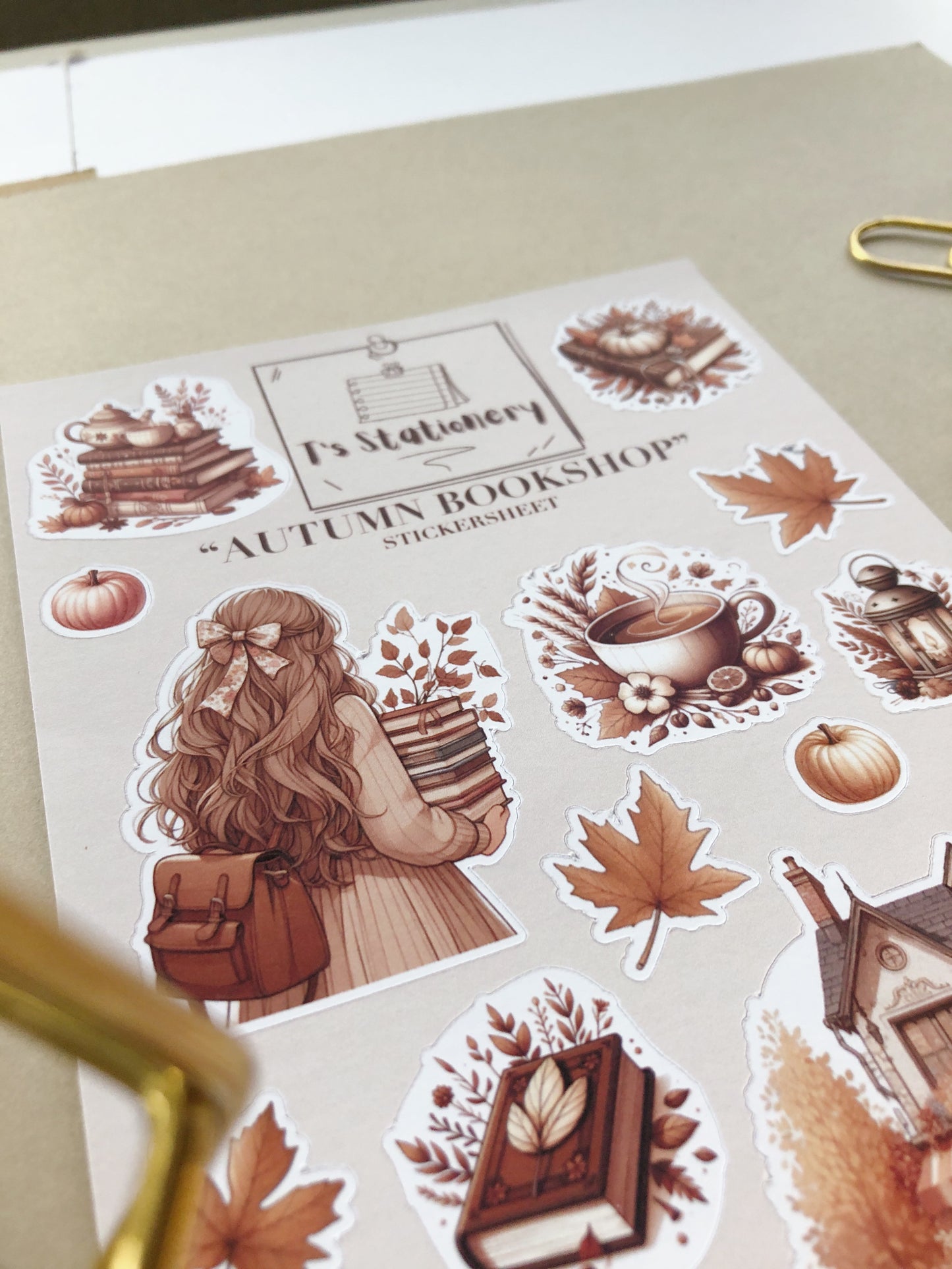 "Autumn Bookshop" Sticker Sheet