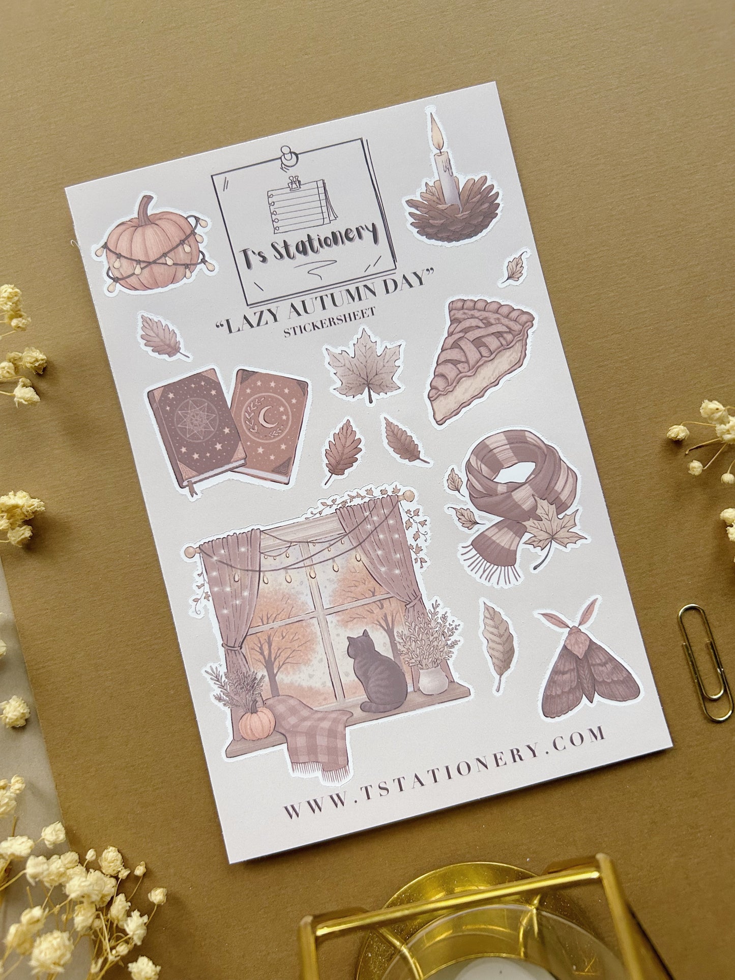 "Lazy Autumn Day"  Sticker Sheet