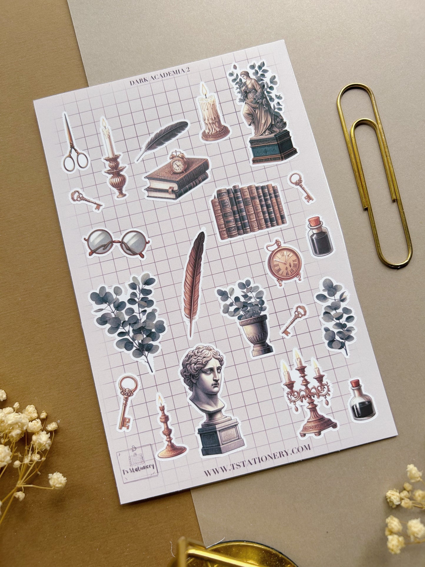 "Dark Academia 2"  Sticker Sheet