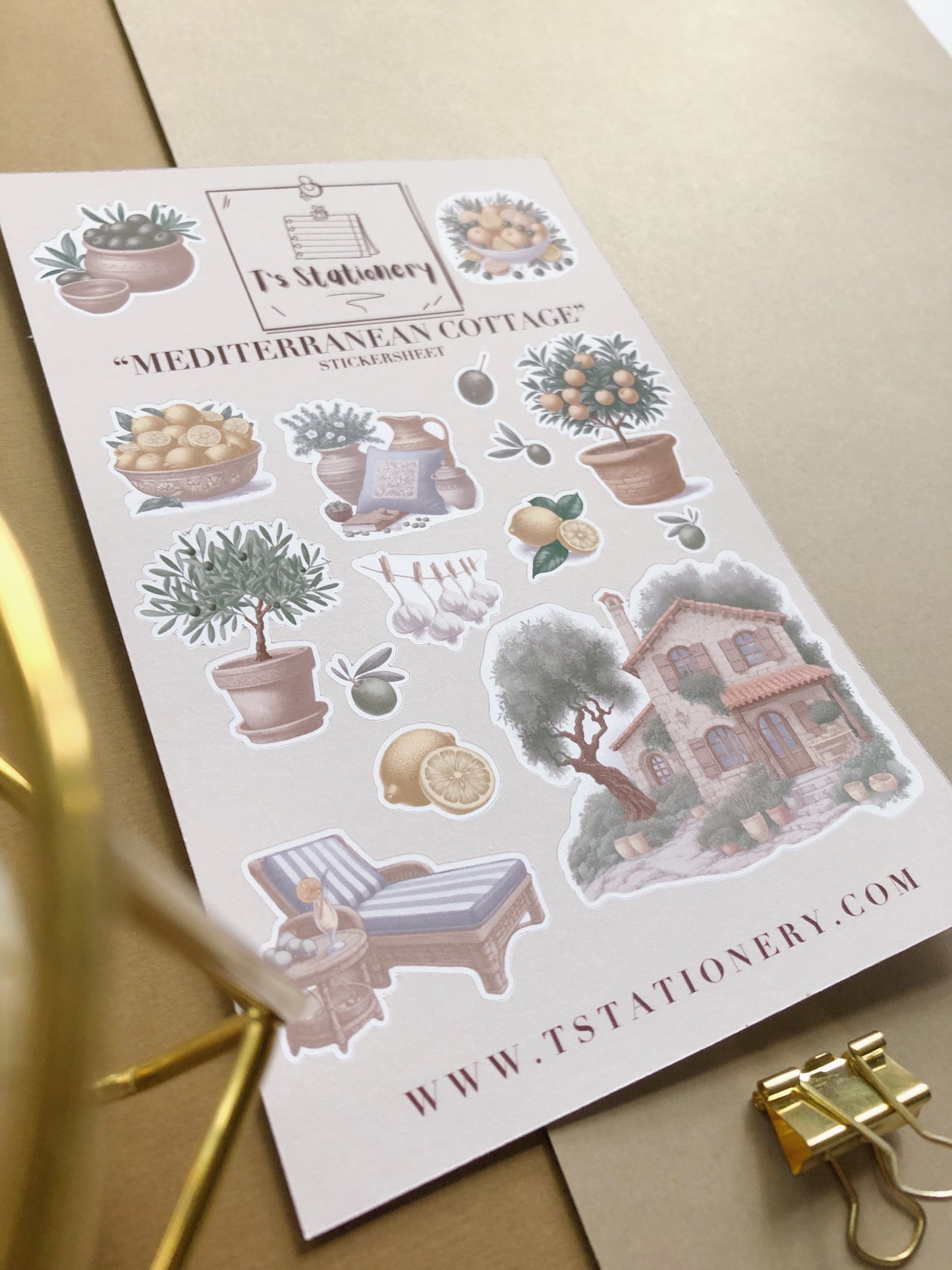 "Mediterranean Cottage" Sticker Sheet