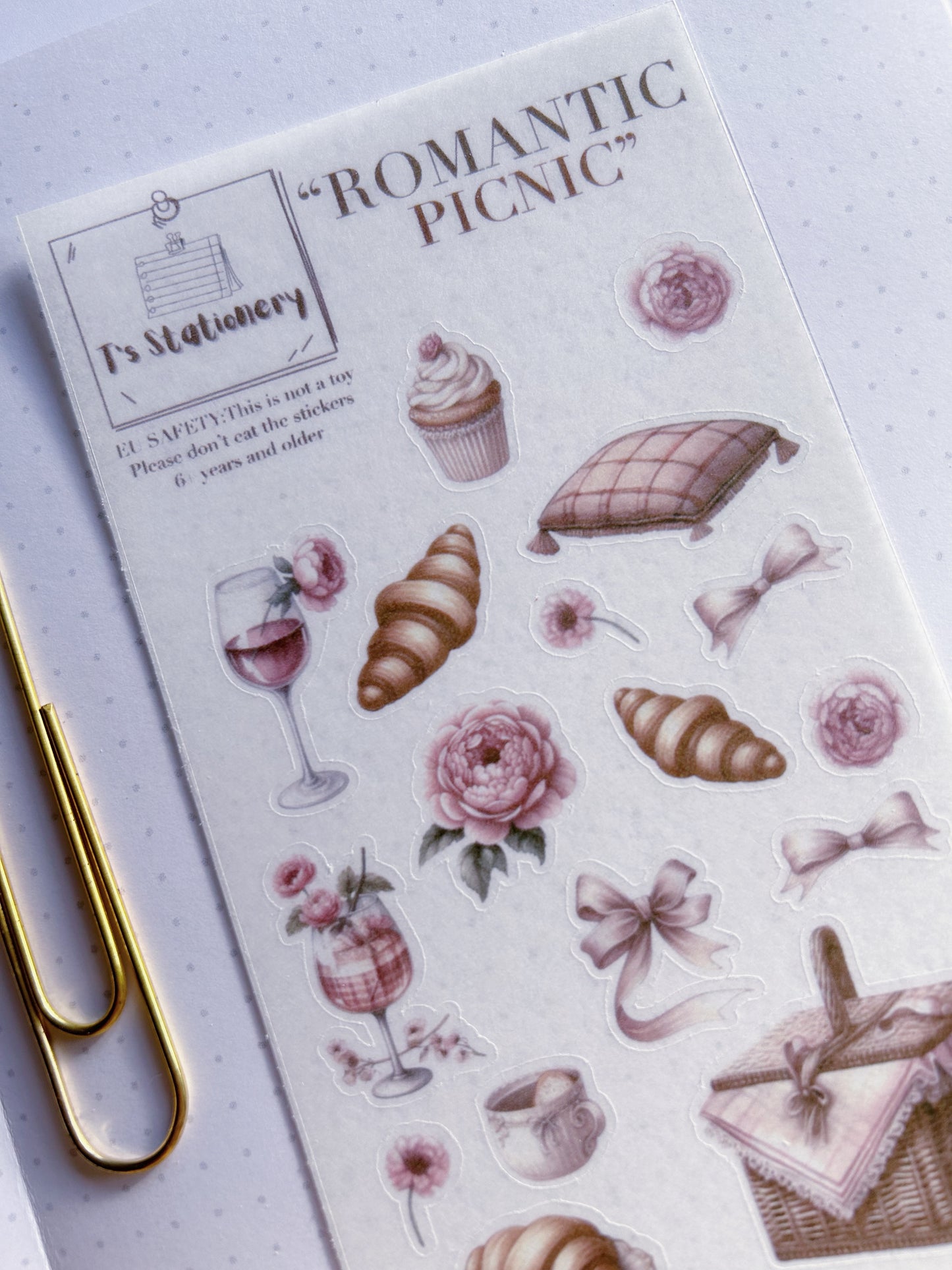 "Romantic Picnic"  Washi Sticker Sheet