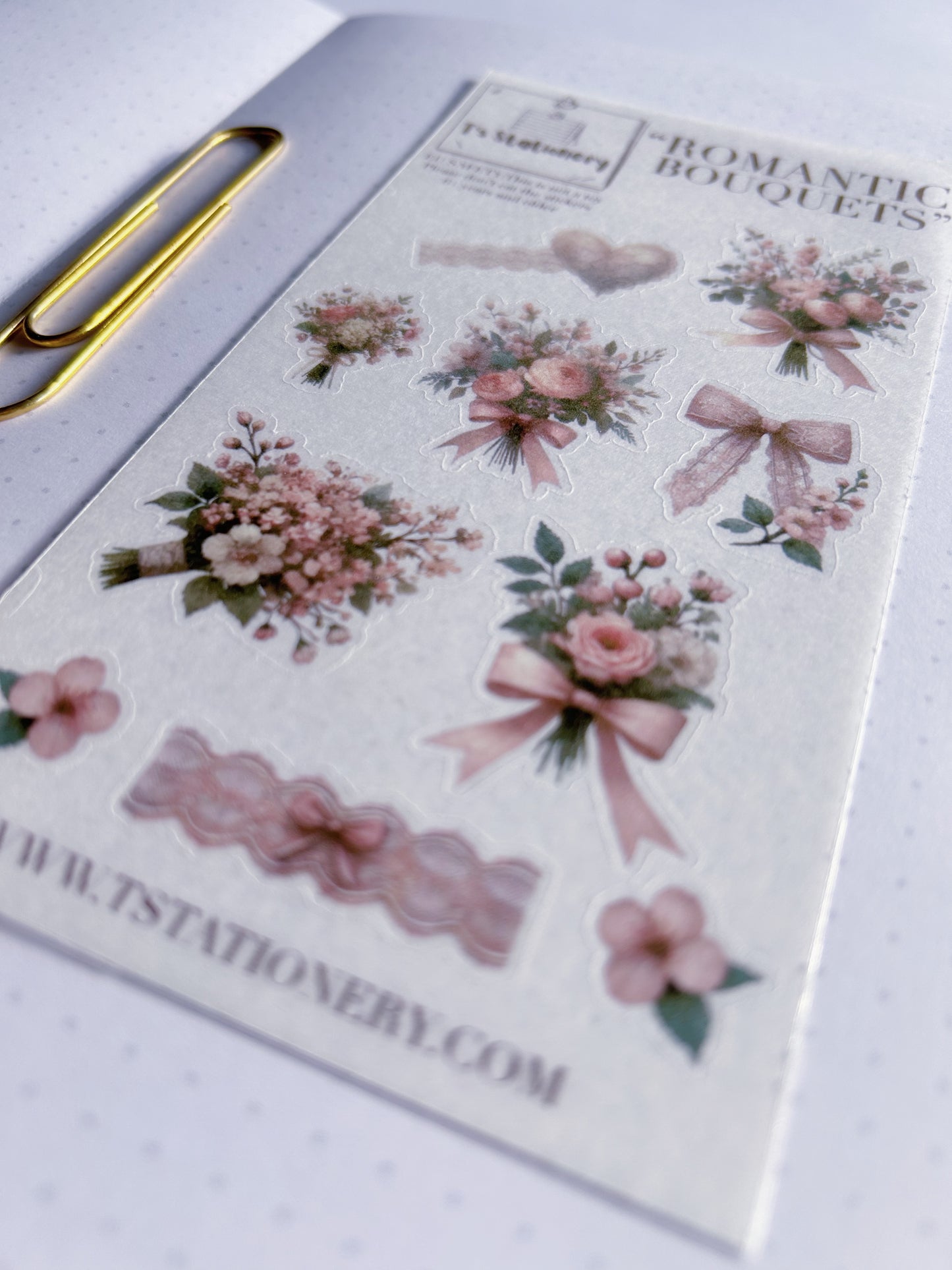 "Romantic Bouquets"  Washi Sticker Sheet