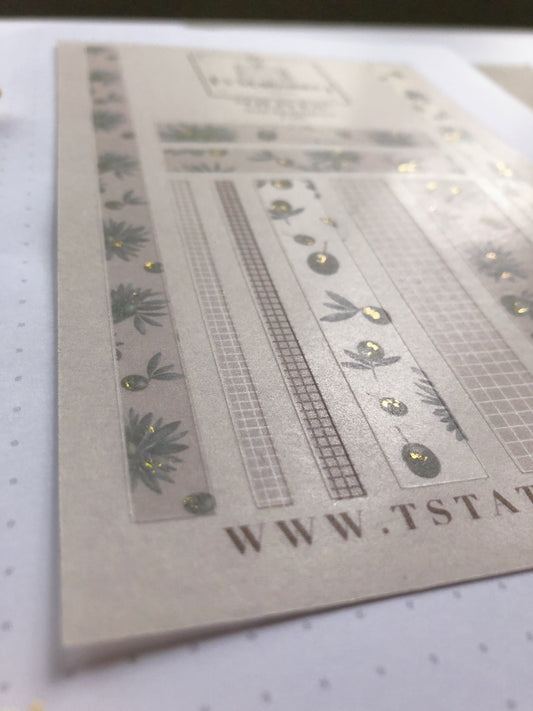 "Olives" Sticker Sheet Tape (WASHI)