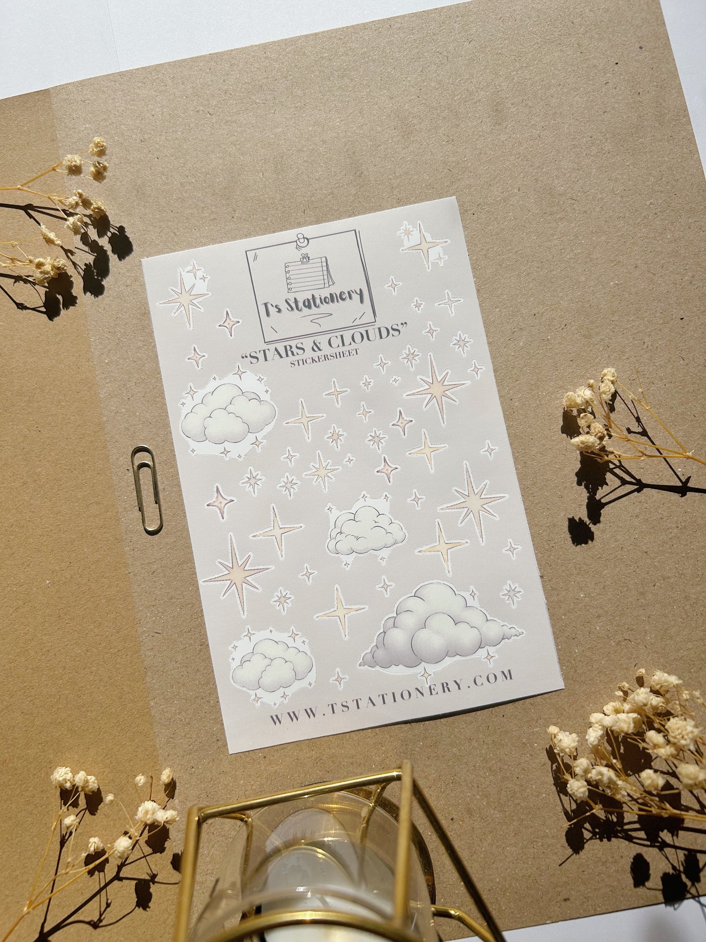 "Stars & Clouds"  Sticker Sheet