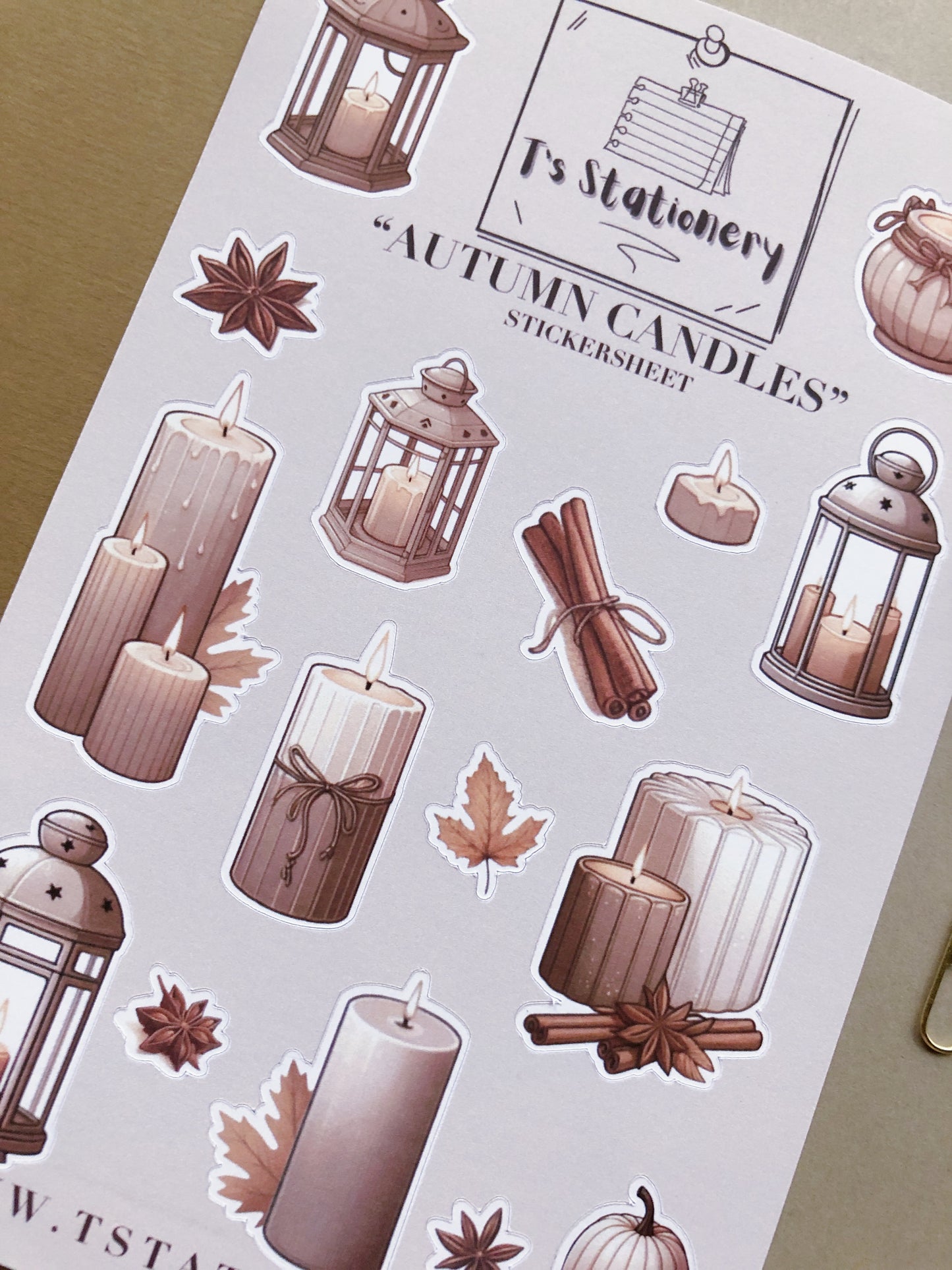 "Autumn Candles" Sticker Sheet