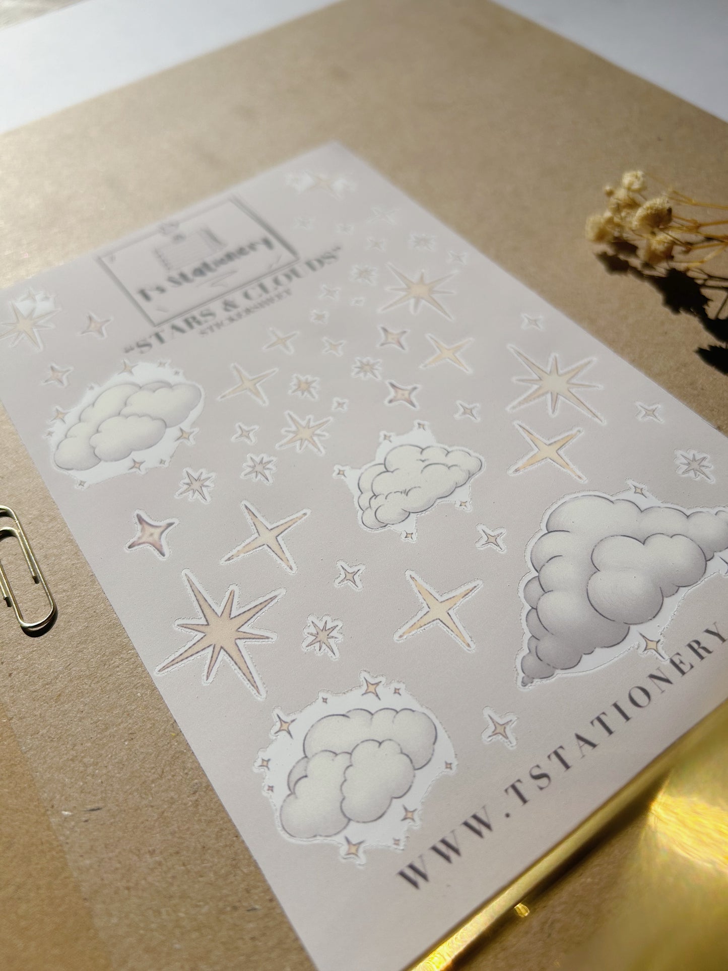 "Stars & Clouds"  Sticker Sheet