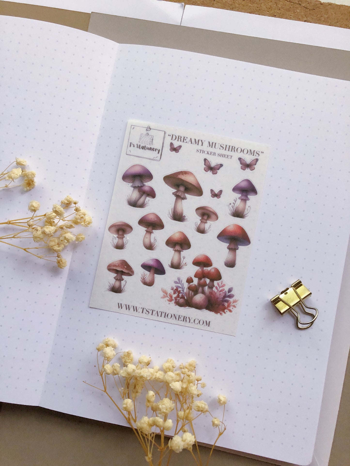 "Dreamy Mushrooms" Washi Sticker Sheet