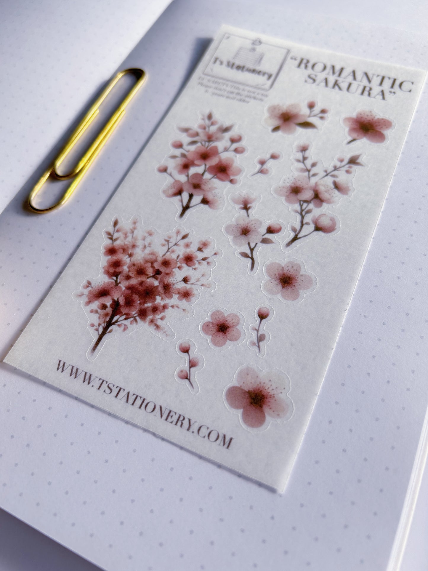 "Romantic Sakura"  Washi Sticker Sheet