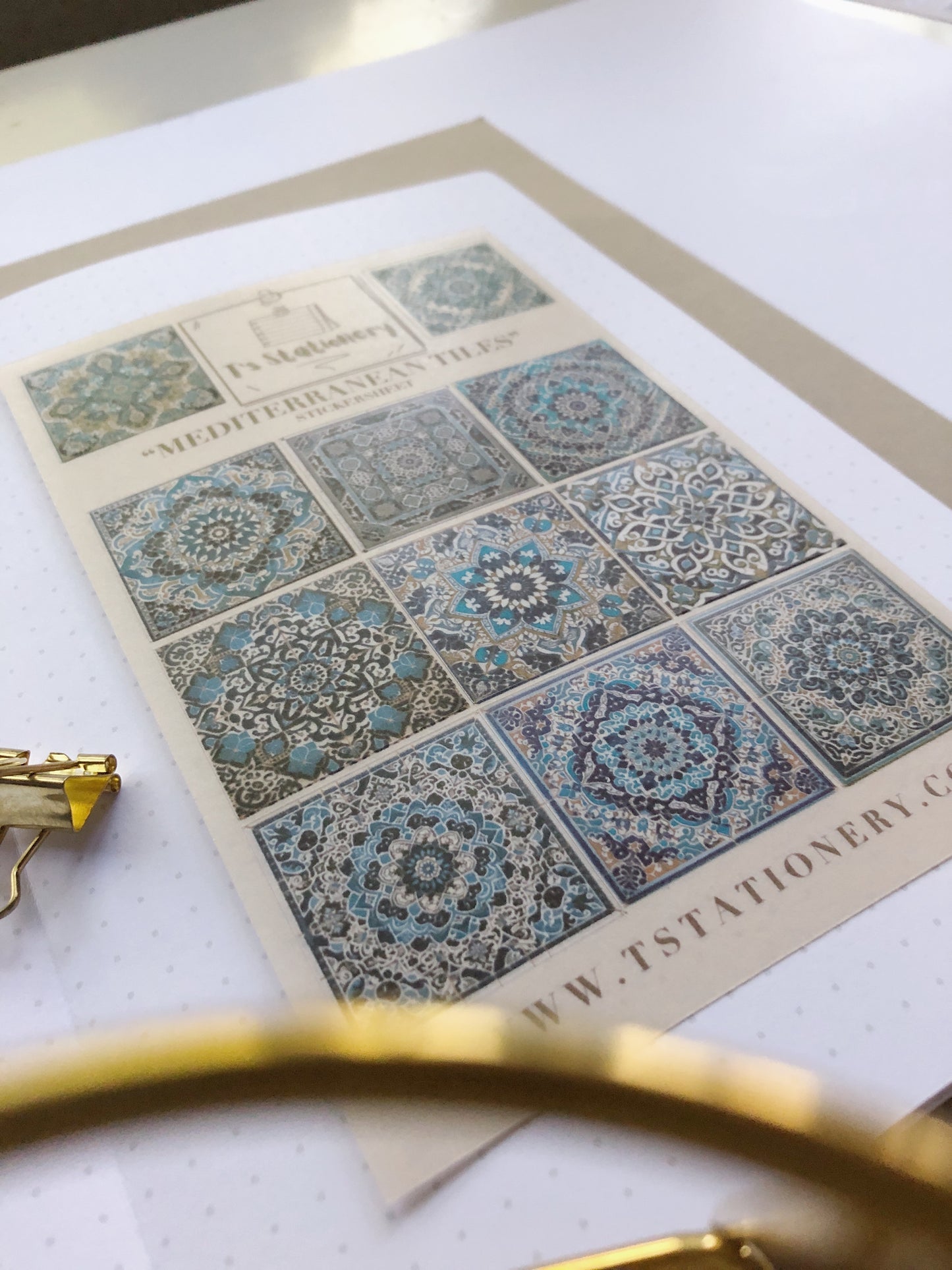 "Mediterranean Tiles" Sticker Sheet (WASHI)