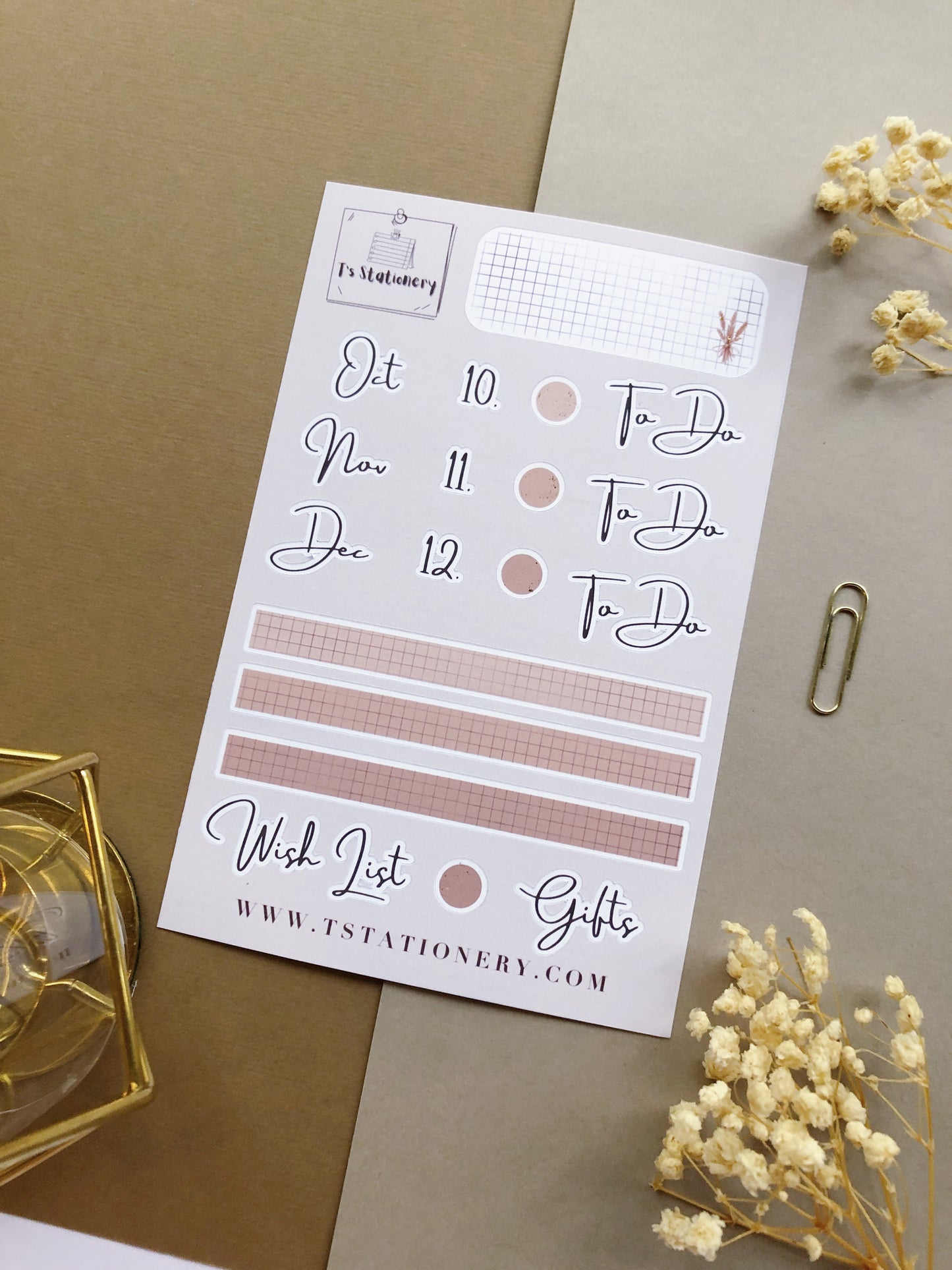 Gold Foil "Fall Planner 2024" Sticker Sheet