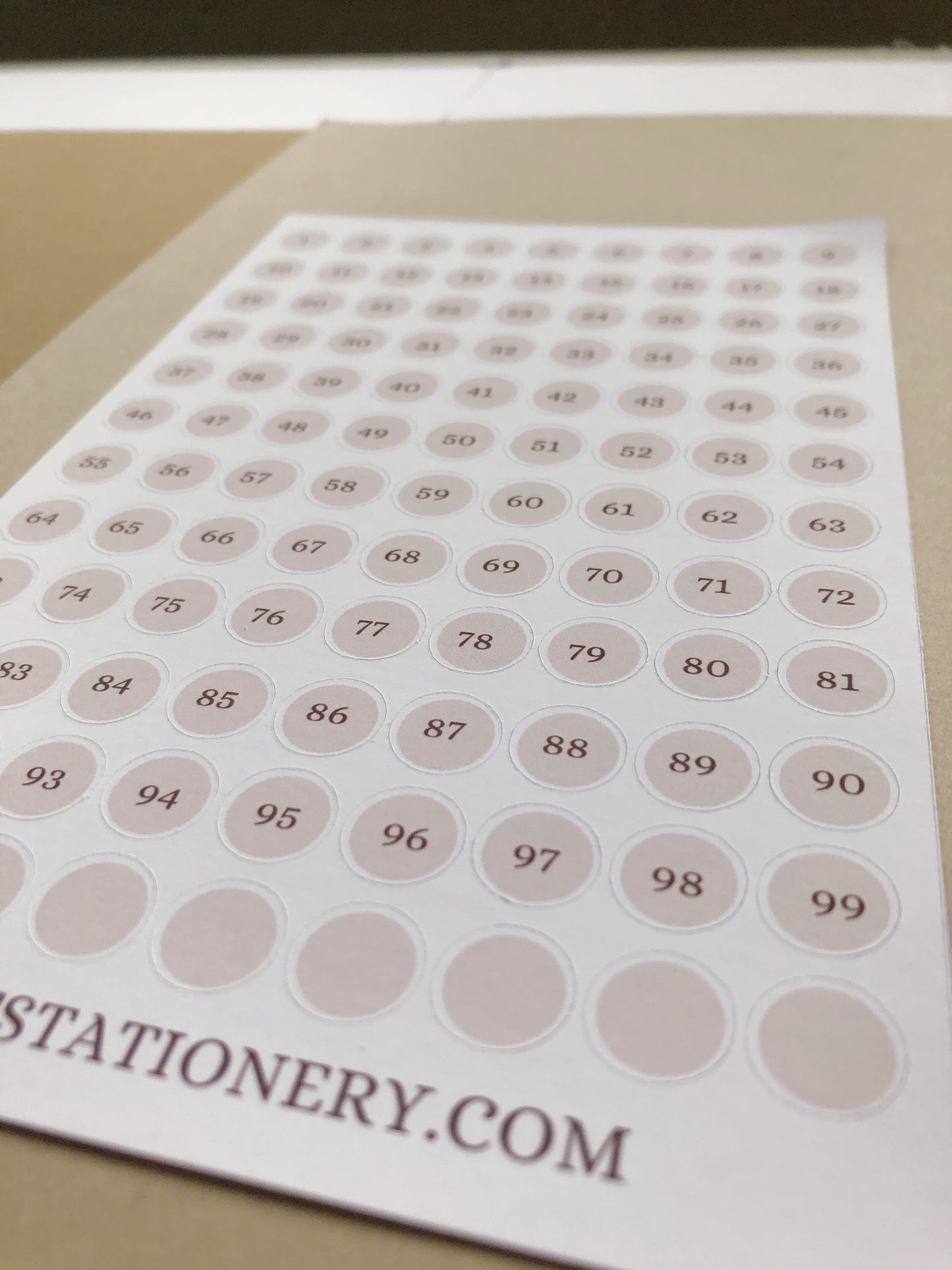 "100 Numbered Dots" Sticker Sheet