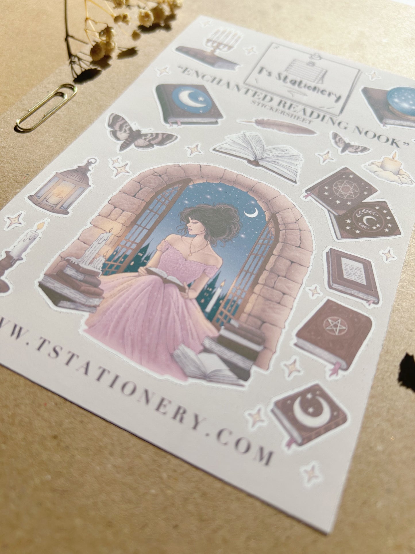 "Enchanted Reading Nook"  Sticker Sheet