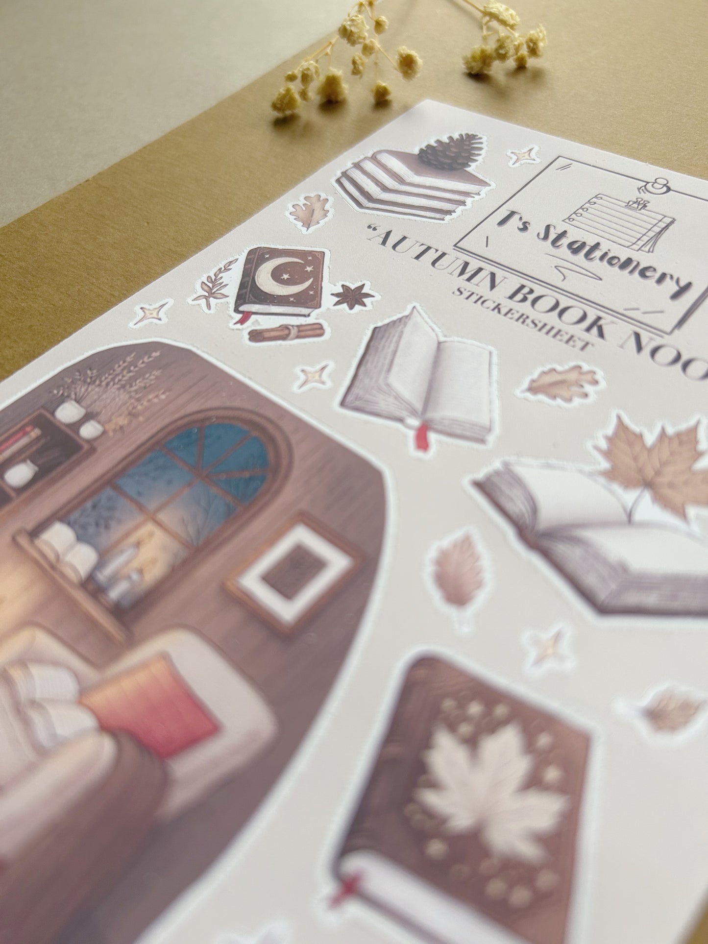 "Autumn Book Nook"  Sticker Sheet