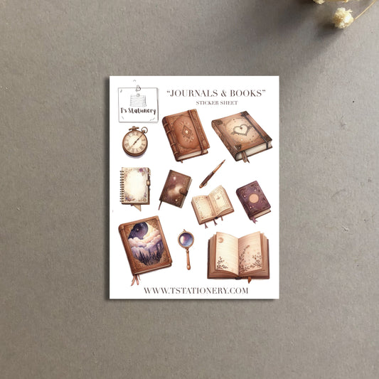 "Books & Journals" Washi Sticker Sheet