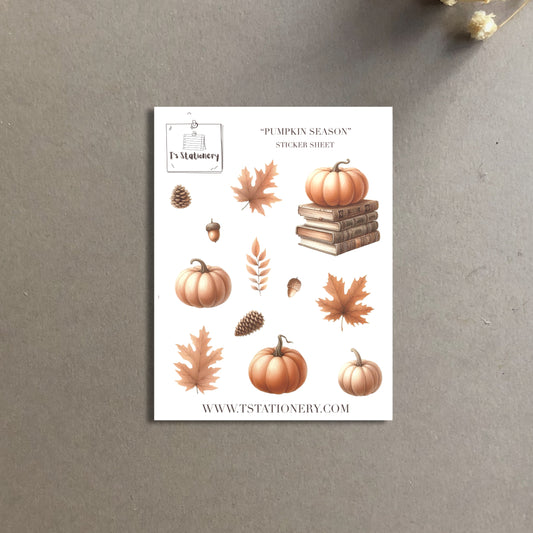 "Pumpkin Season" Washi Sticker Sheet (Gold Foil)