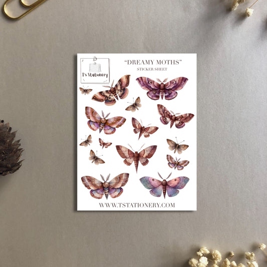 "Dreamy Moths" Washi Sticker Sheet