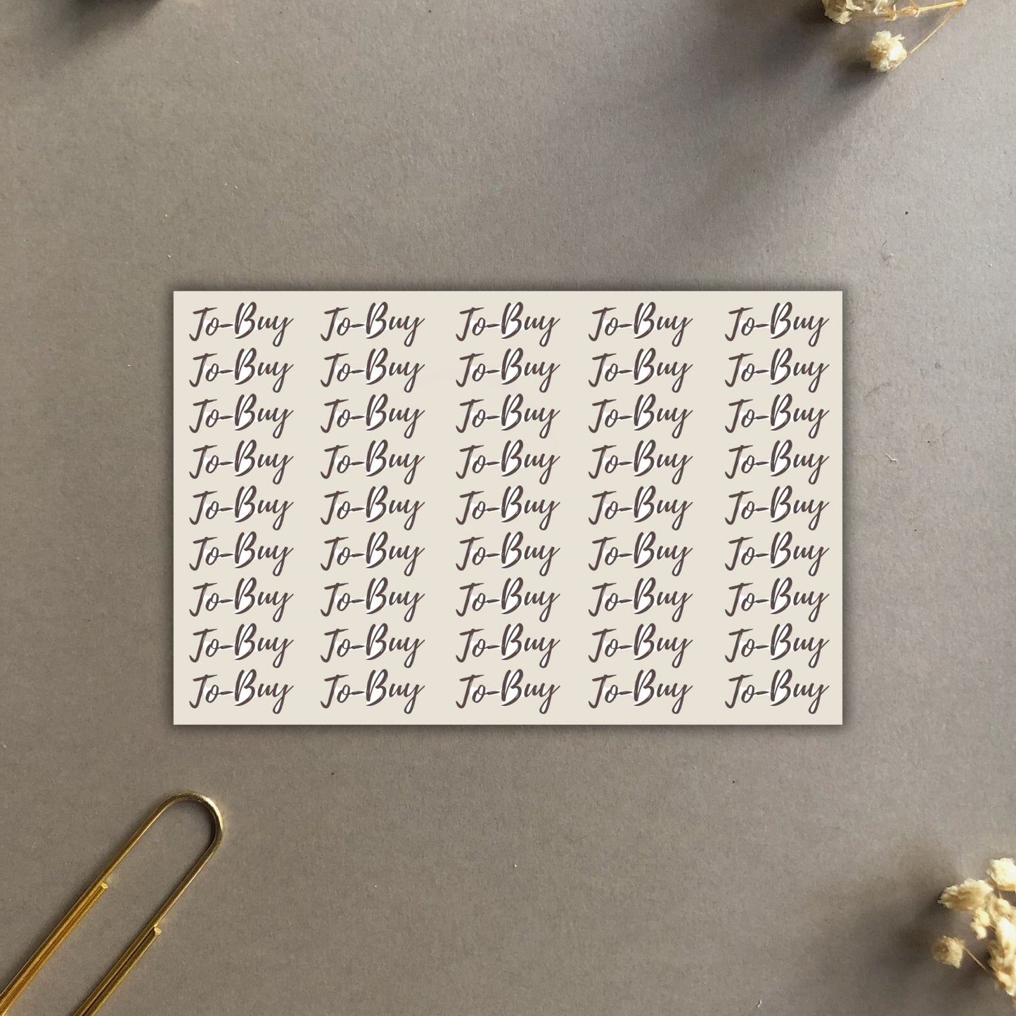 "To-Buy" Calligraphy Stickers