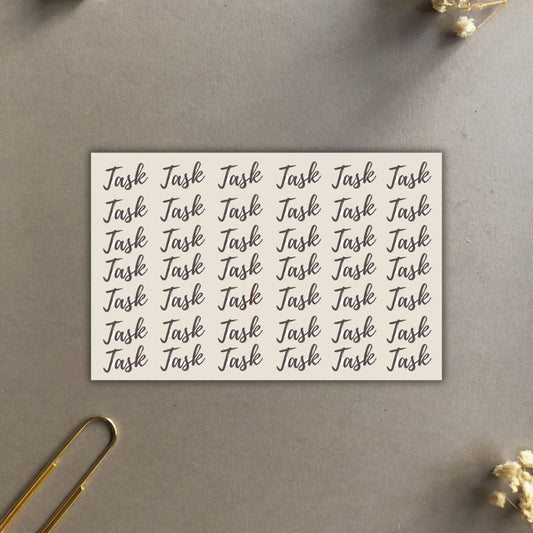 "Task" Calligraphy Stickers